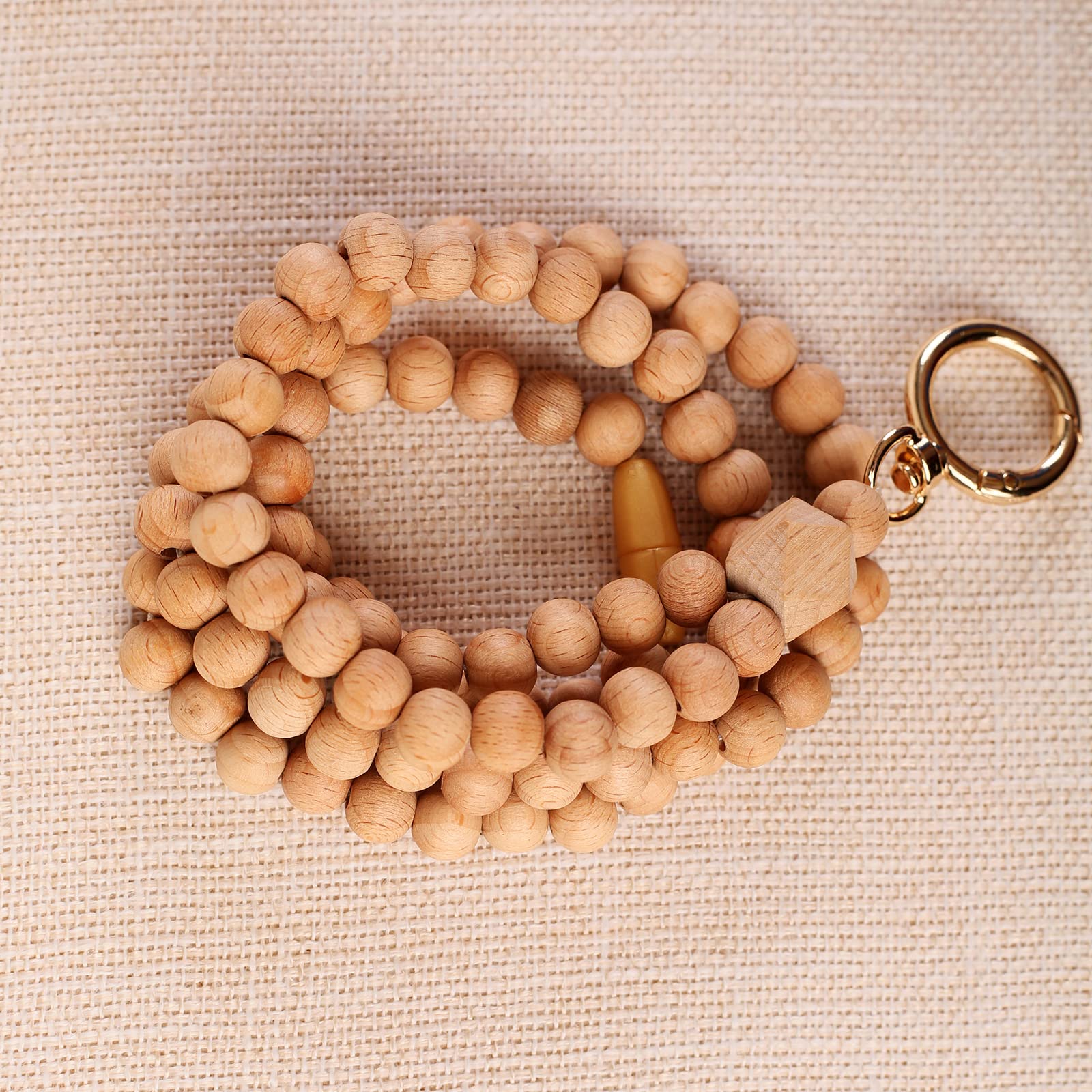 Boho Beaded Lanyard for Teachers & Nurses - Wooden Badge Holder for Work