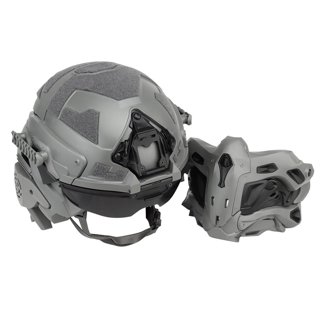 HL-98 Tactical Helmet with Built-in Communication Headset | Military-Grade Protective Gear | Anti-Fog Fan & Replaceable Lens | for Outdoor Sports, Airsoft, Paintball & CS Gaming | Punk Mask for Halloween Cosplay (Black) - Perfect for Tactical Training, Survival Games & Costume Parties