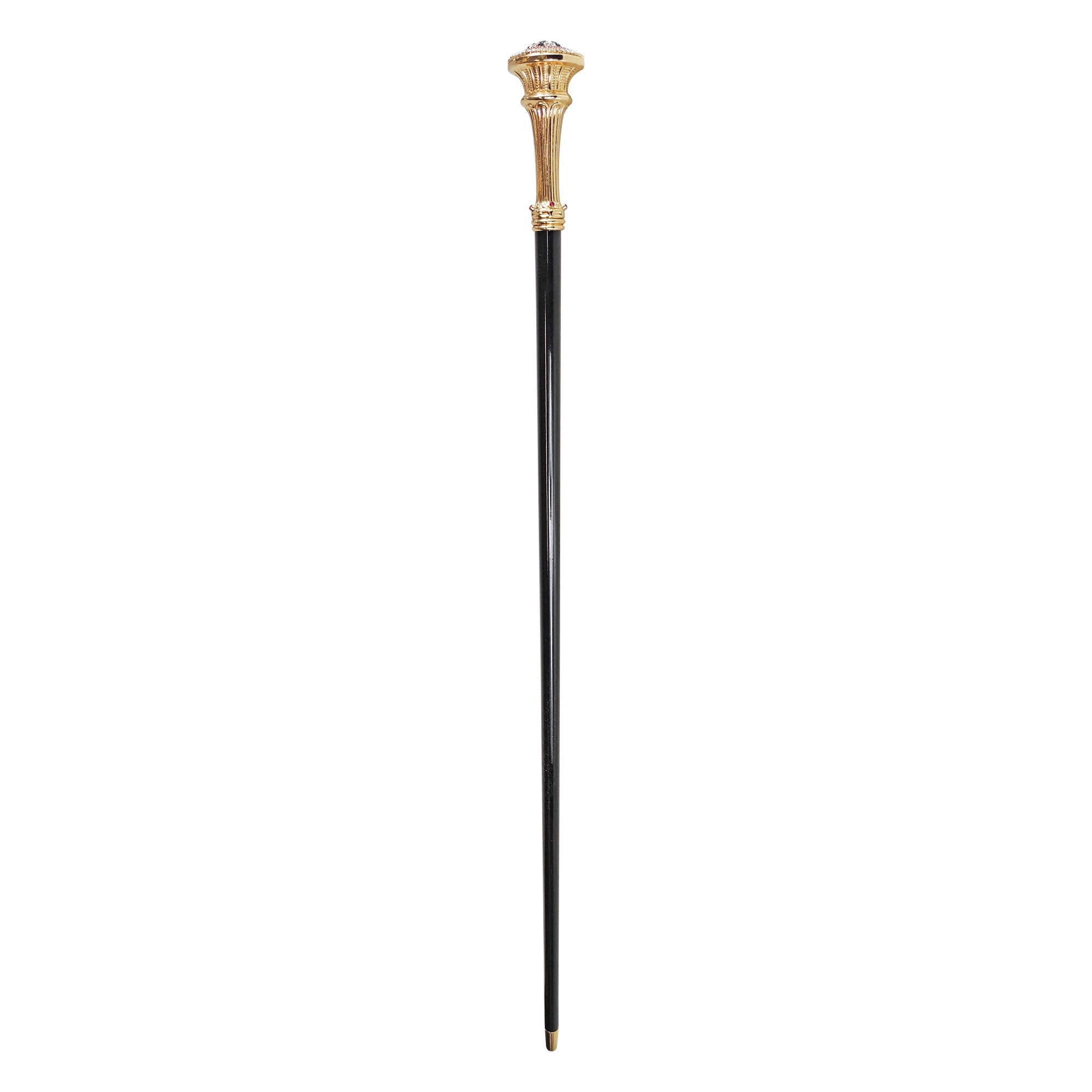 Elegant Walking Cane with Red, White & Black Crystals - Premium Mobility Aid for Seniors & Fashionable Walking Stick for Outdoor Activities