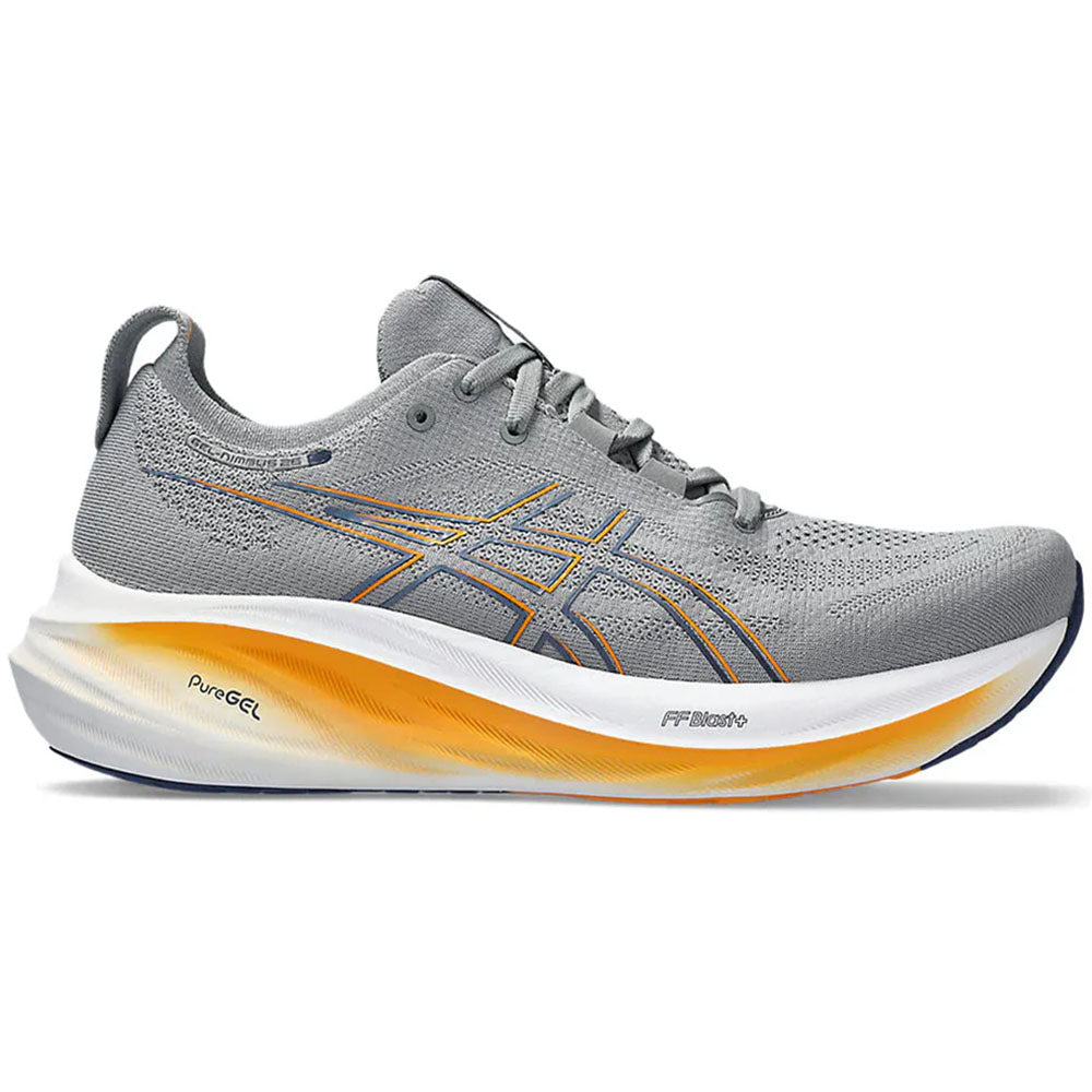 ASICS Gel-Nimbus 26 Running Shoes for Men - Sheet Rock/Thunder Blue - Size 15 D Medium - Premium Cushioned Road Running & Jogging Sneakers for Long Distance Training & Marathon