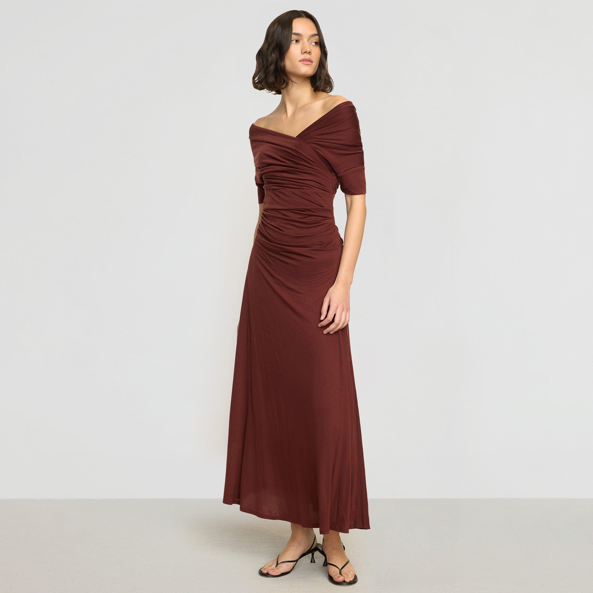 Thilda Ruched Off Shoulder Dress for Women - Elegant Bodycon Party Dress with Stretchy Fabric - Perfect for Cocktail Parties, Date Nights & Summer Vacations