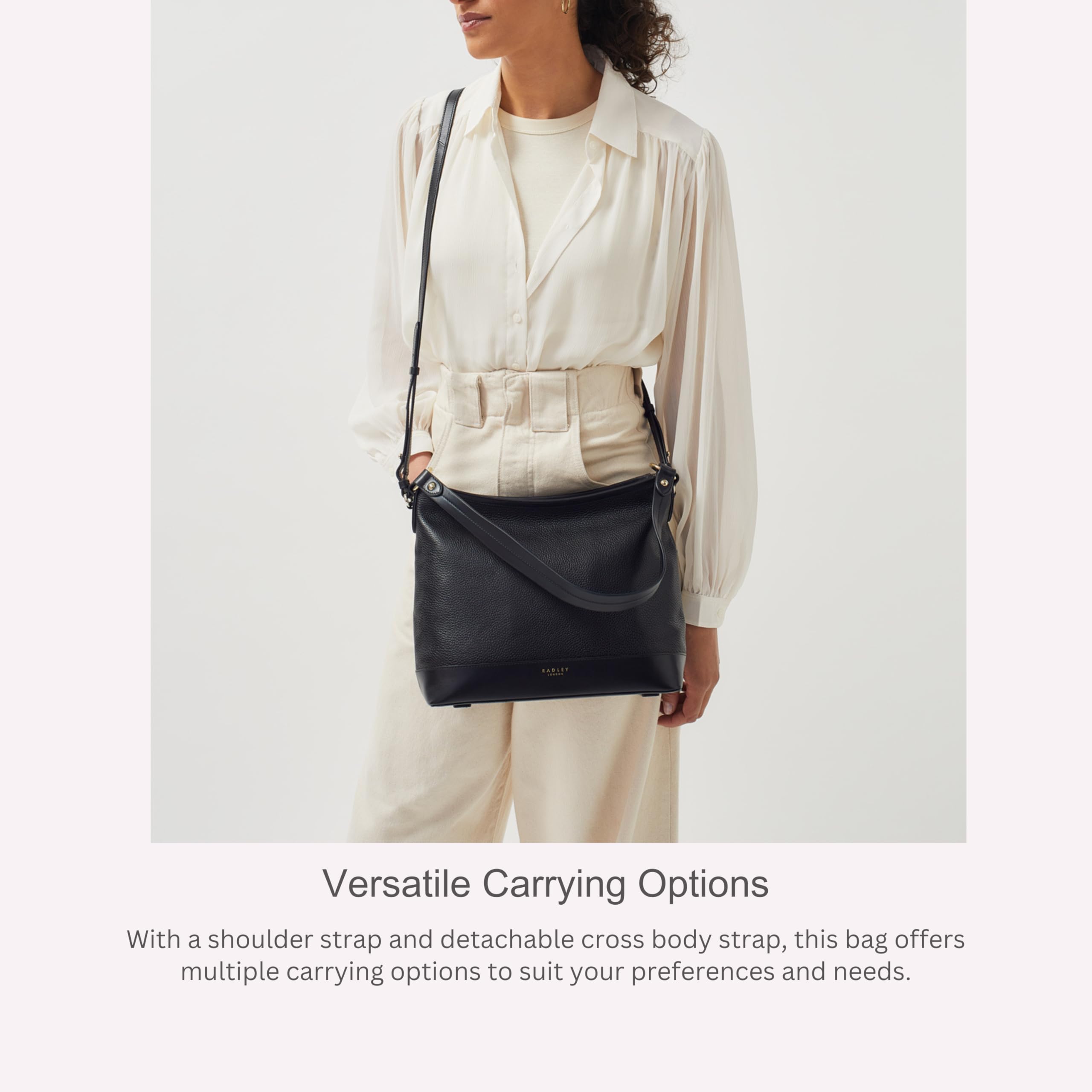 RADLEY London Babington Plain Women's Leather Shoulder Bag - Medium Size Purse for Women - Stylish Crossbody Handbag for Work, Travel & Everyday Use