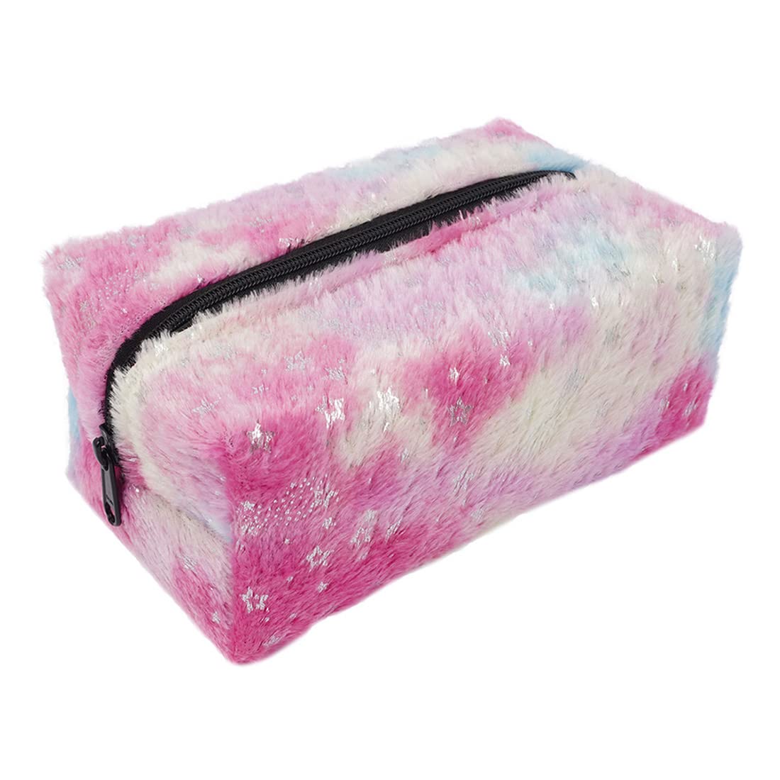 Premium Canvas & Fur Makeup Bag - Waterproof Travel Cosmetic Pouch for Women, Multi-Functional Toiletry Organizer (Perfect for Gym, Vacation & Daily Use)