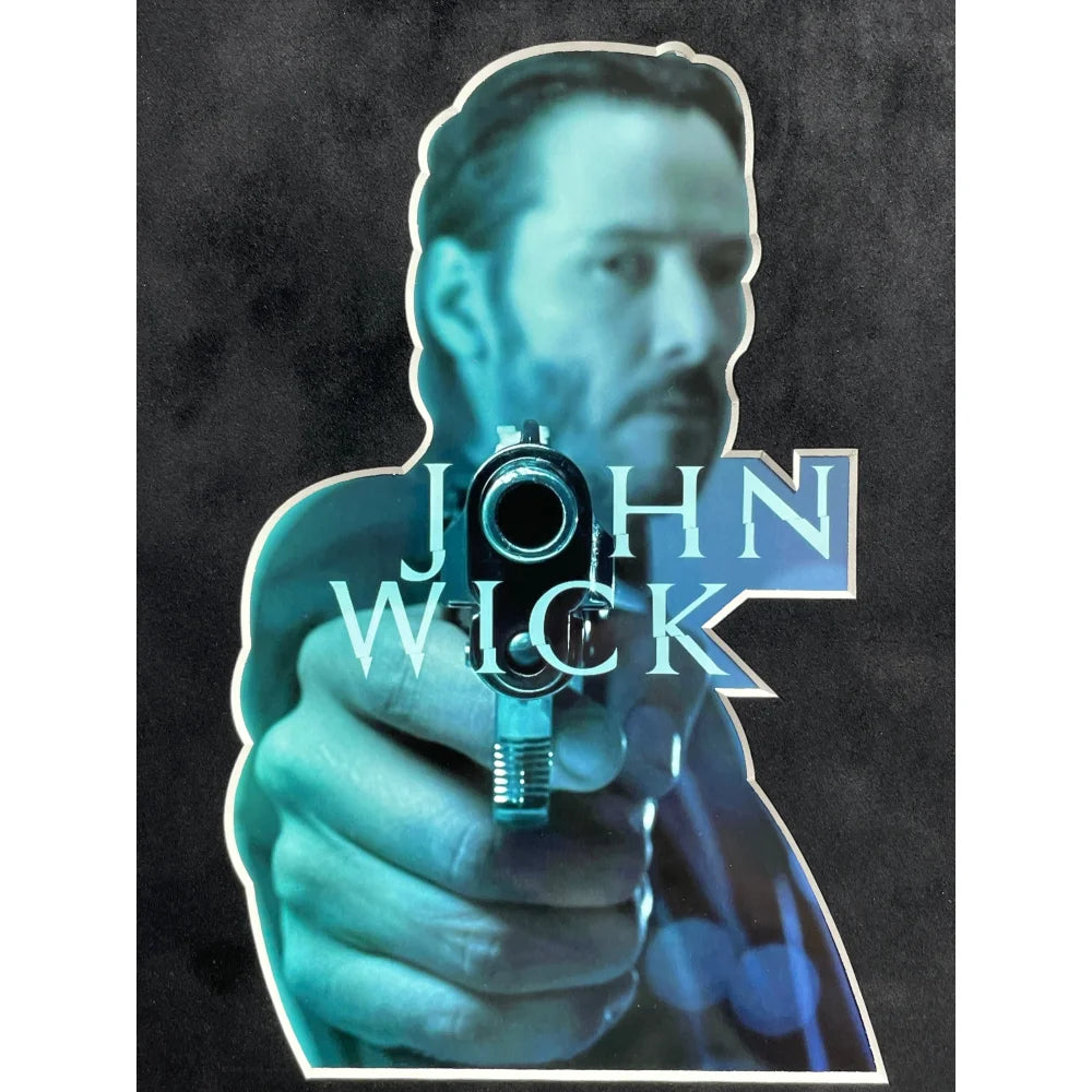 Keanu Reeves Autographed John Wick Movie Car License Plate Photo - Framed Collage with BAS COA Certificate | Perfect for Movie Memorabilia Collectors & Home Theater Decor