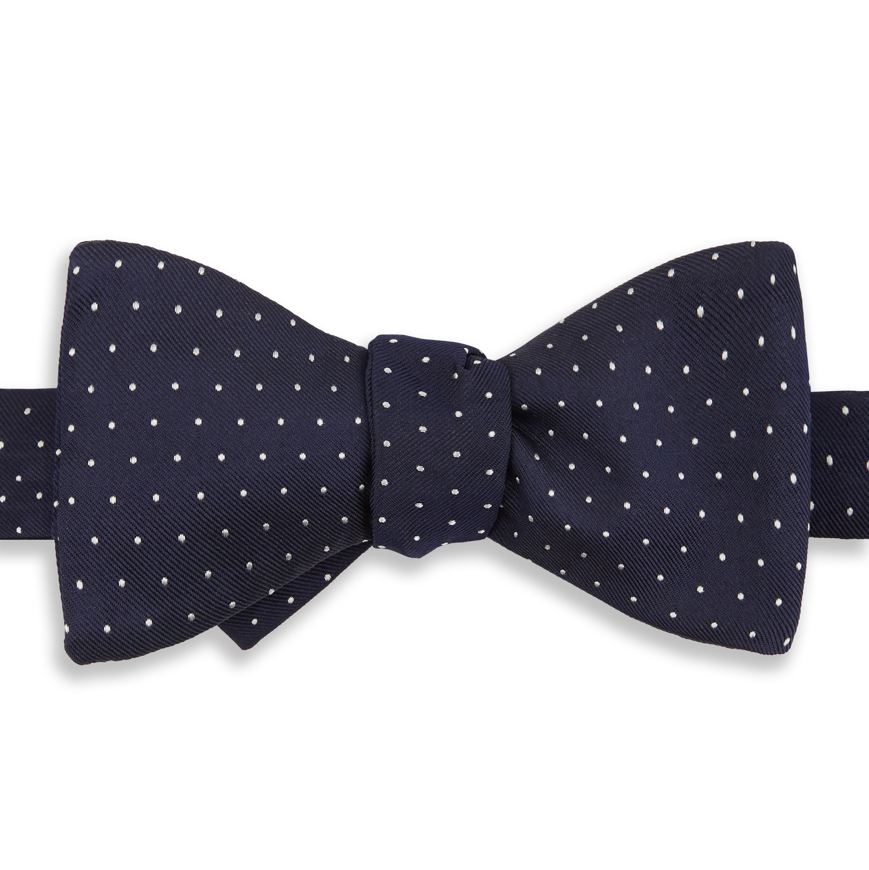 Elegant Navy Blue Micro Spot Woven Silk Bow Tie for Men - Perfect for Weddings, Prom & Formal Events