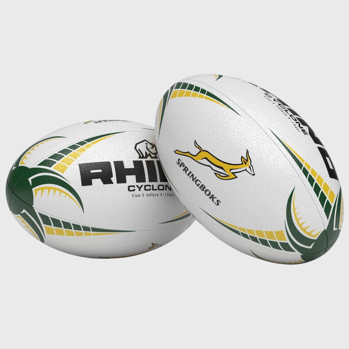 Rhino Springboks Cyclone Rugby Ball - Official Size 5 Match Ball for Training & Games - Perfect for Rugby Practice, Tournaments & Outdoor Sports