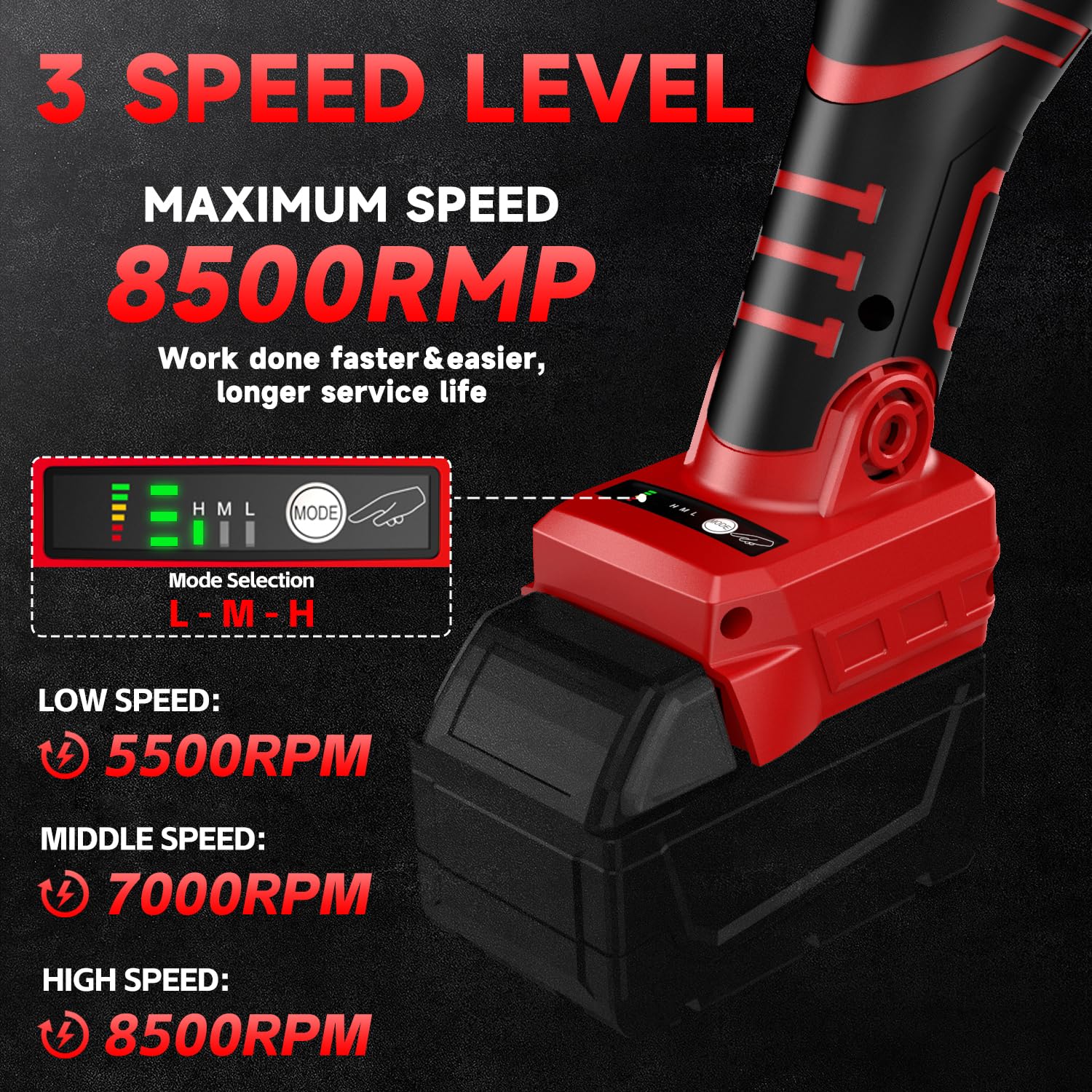 Milwaukee M18 Cordless Angle Grinder - 3 Speed Adjustable Brushless Motor, 8500 RPM, 5/8