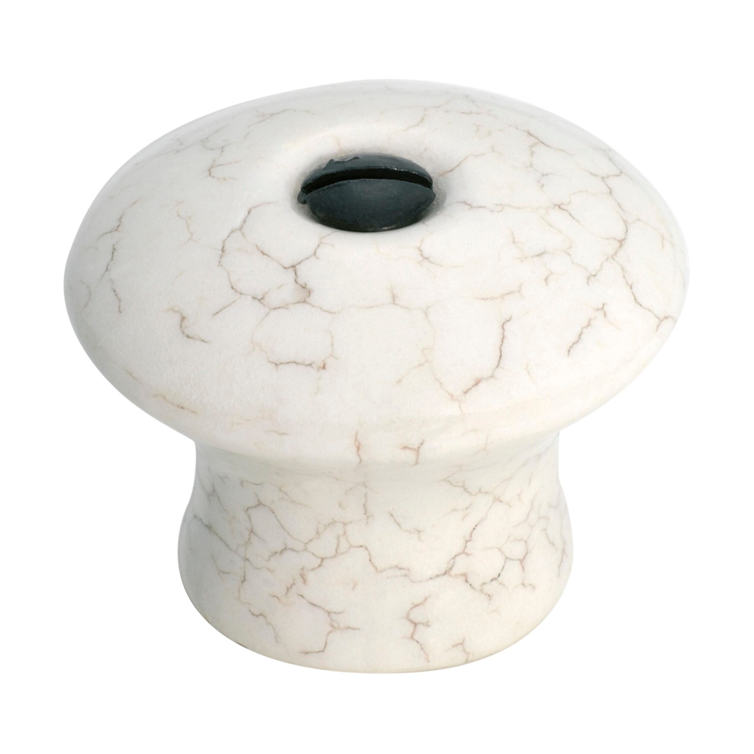Antique Crazed Ivory Porcelain Cupboard Knob - 32mm Diameter x 32mm Projection - Vintage Cabinet Hardware for Kitchen, Bathroom & Furniture Restoration