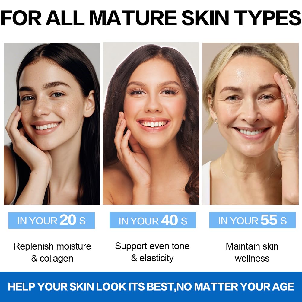 Best Anti-Aging Collagen Face Cream with Retinol & Hyaluronic Acid - Firming Moisturizer for Face, Neck & Body - Daily Hydrating Cream for Women & Men - 1.7 fl.oz - Perfect for Night Routine & Wrinkle Reduction