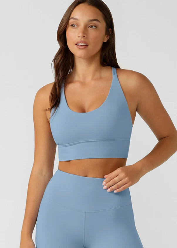 Lotus Longline Sports Bra for Women - High Support Yoga Bra with Moisture-Wicking Fabric - Perfect for Running, Gym Workouts & Yoga Classes