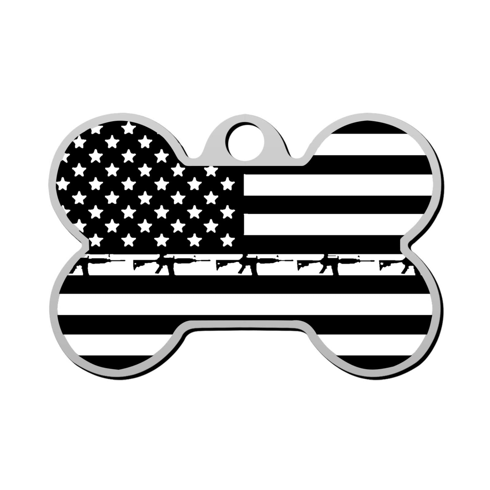 Personalized 3D Printed American Flag Pet ID Tag - Bone Shaped Dog & Cat Tag with Custom Name & Phone Number | Perfect for Pets, Travel & Outdoor Adventures