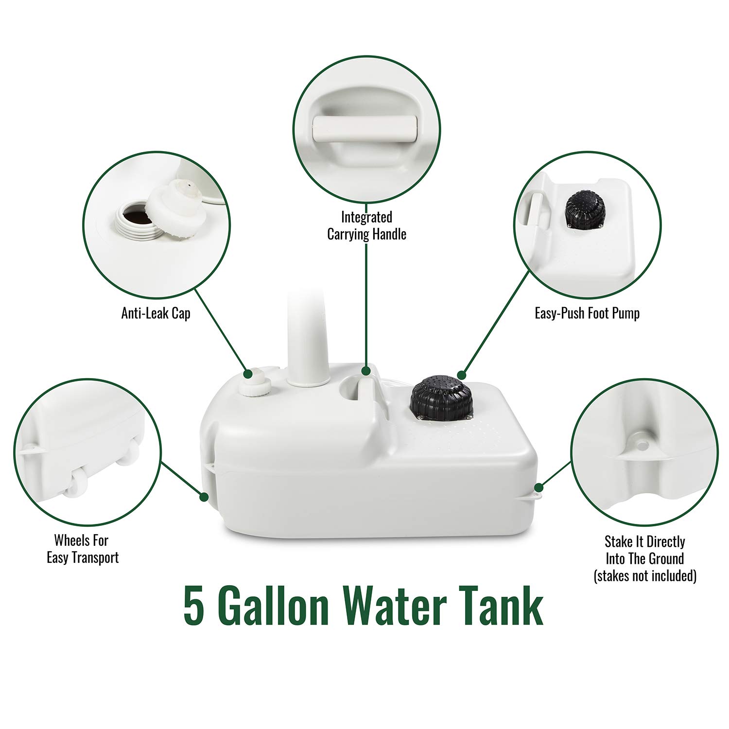 Hike Crew Portable Outdoor Foot Pump Camping Sink - Collapsible Hand Wash Basin with 5 Gallon (19L) Water Tank, Wheels, Soap Dispenser, Gooseneck Faucet & Towel Holder - Perfect for RV Trips, Camping, Travel, Worksites & Outdoor Adventures