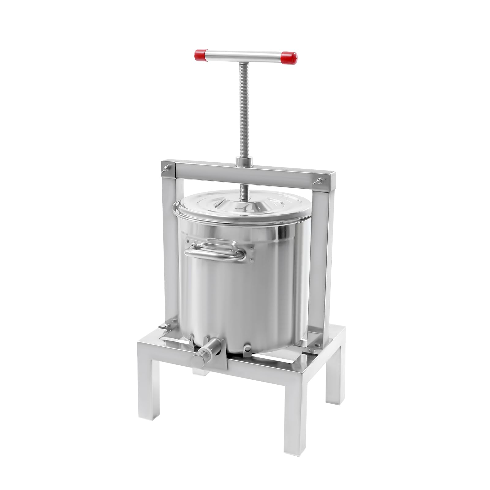 10L/2.6Gal Stainless Steel Fruit Wine Press - Heavy Duty Manual Juice Extractor for Apples, Grapes & Berries - Perfect for Homemade Cider, Wine & Juice Making - Ideal for Home Brewing, Winemaking & Kitchen Use