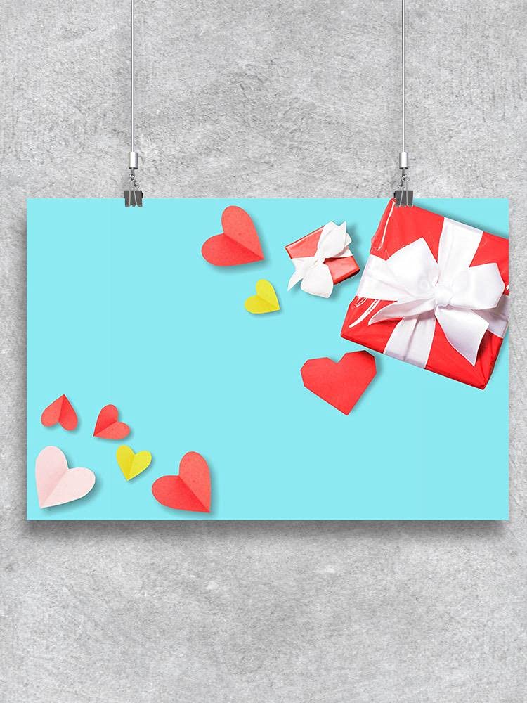 Romantic Gift Box Poster - Cute Love Themed Wall Art for Couples, Valentine's Day, Anniversary & Home Decor