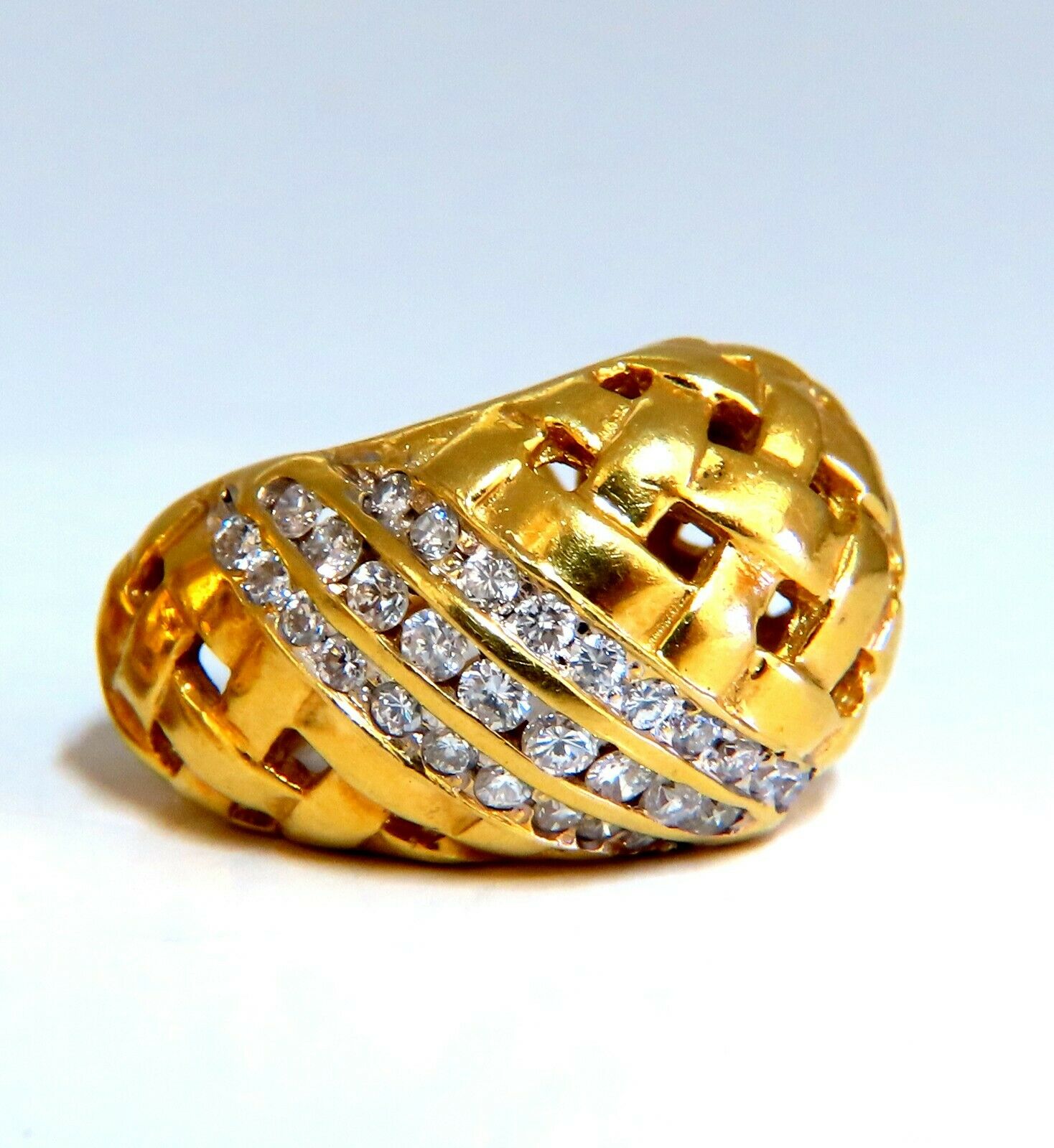 1.50ct Natural Basket Weave Diamond Clip Earrings in 18K Gold – Elegant Jewelry for Parties, Weddings & Special Occasions