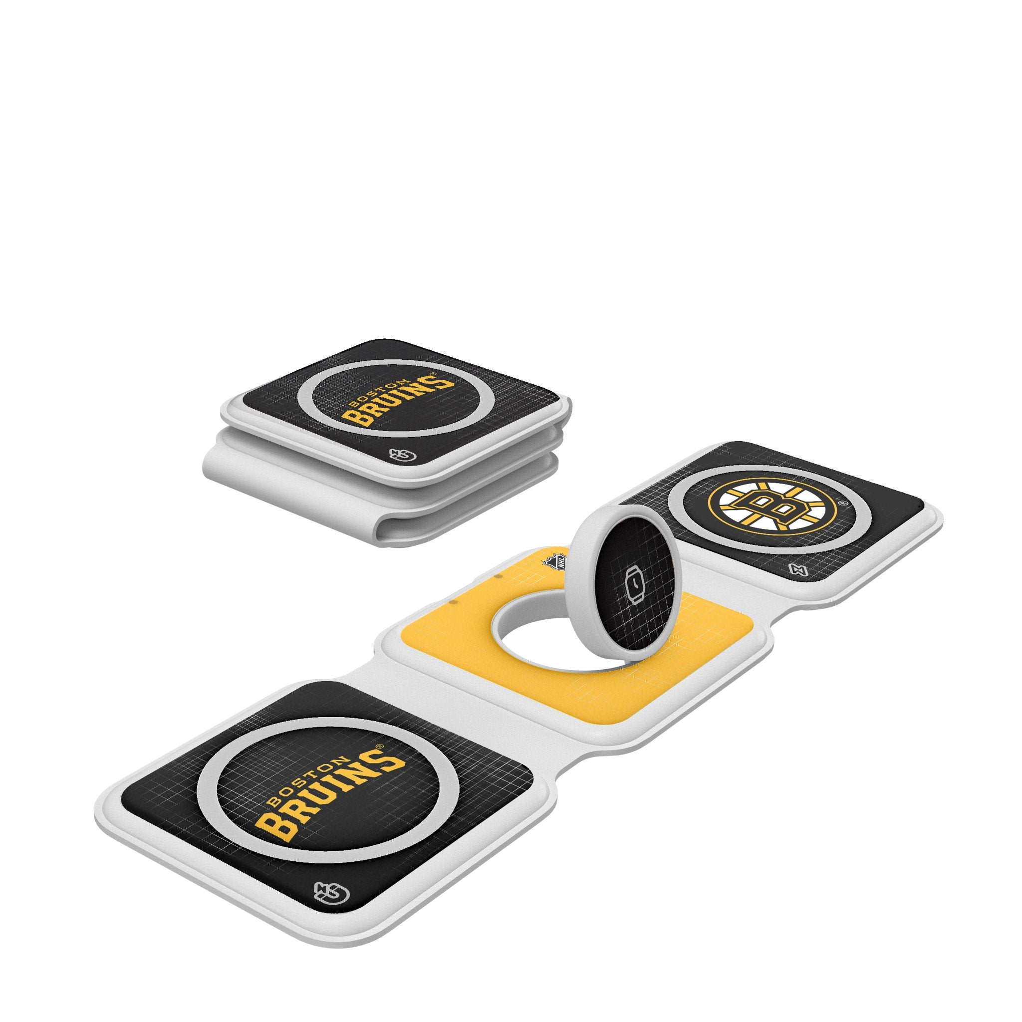 Boston Bruins Hatch Foldable 3-in-1 Wireless Charger - Fast Charging Station for iPhone, Android & AirPods - Perfect for Home, Office & Travel