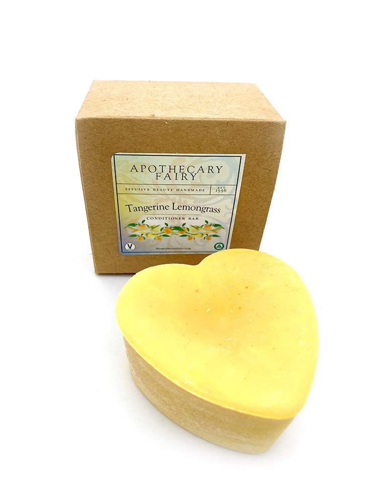 Tangerine Lemongrass Solid Conditioner Bar - 3oz Natural Hair Care for Dry & Damaged Hair - Vegan, Plastic-Free Shampoo Alternative for Travel & Eco-Friendly Lifestyle
