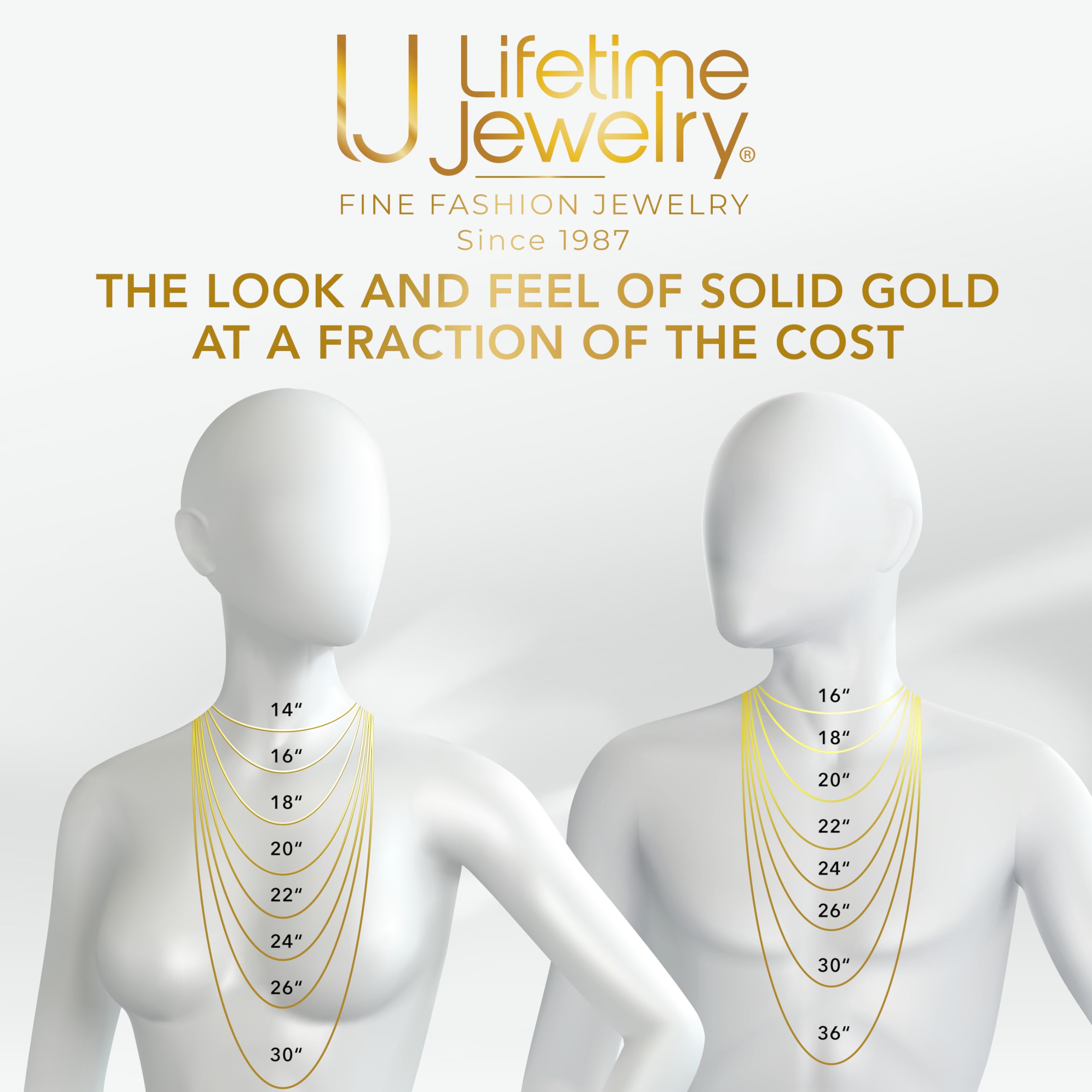 24K Gold Figaro Chain Necklace for Women - 16-30 Inches, Elegant & Durable Jewelry for Daily Wear