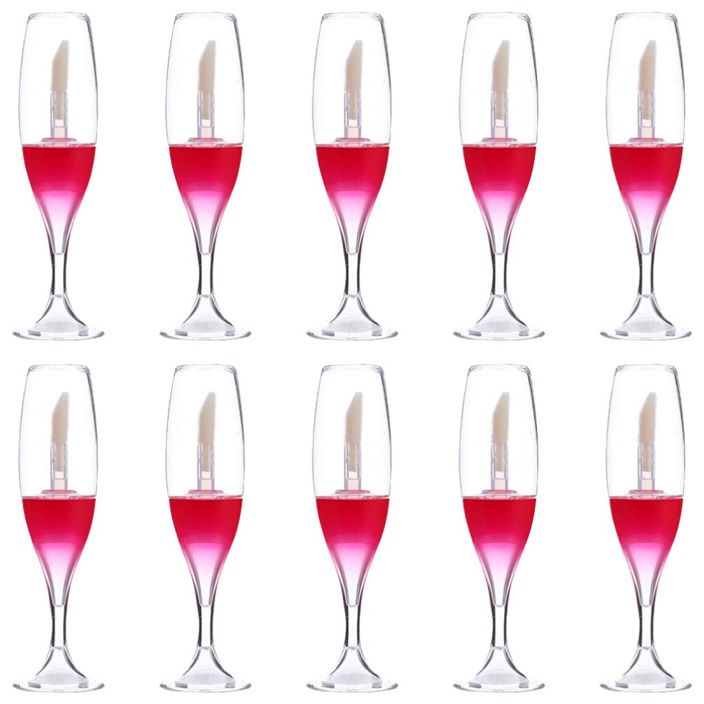 10pcs Red Refillable Lip Gloss Tubes - DIY Cosmetic Containers for Women & Girls - Perfect for DIY Makeup & Travel