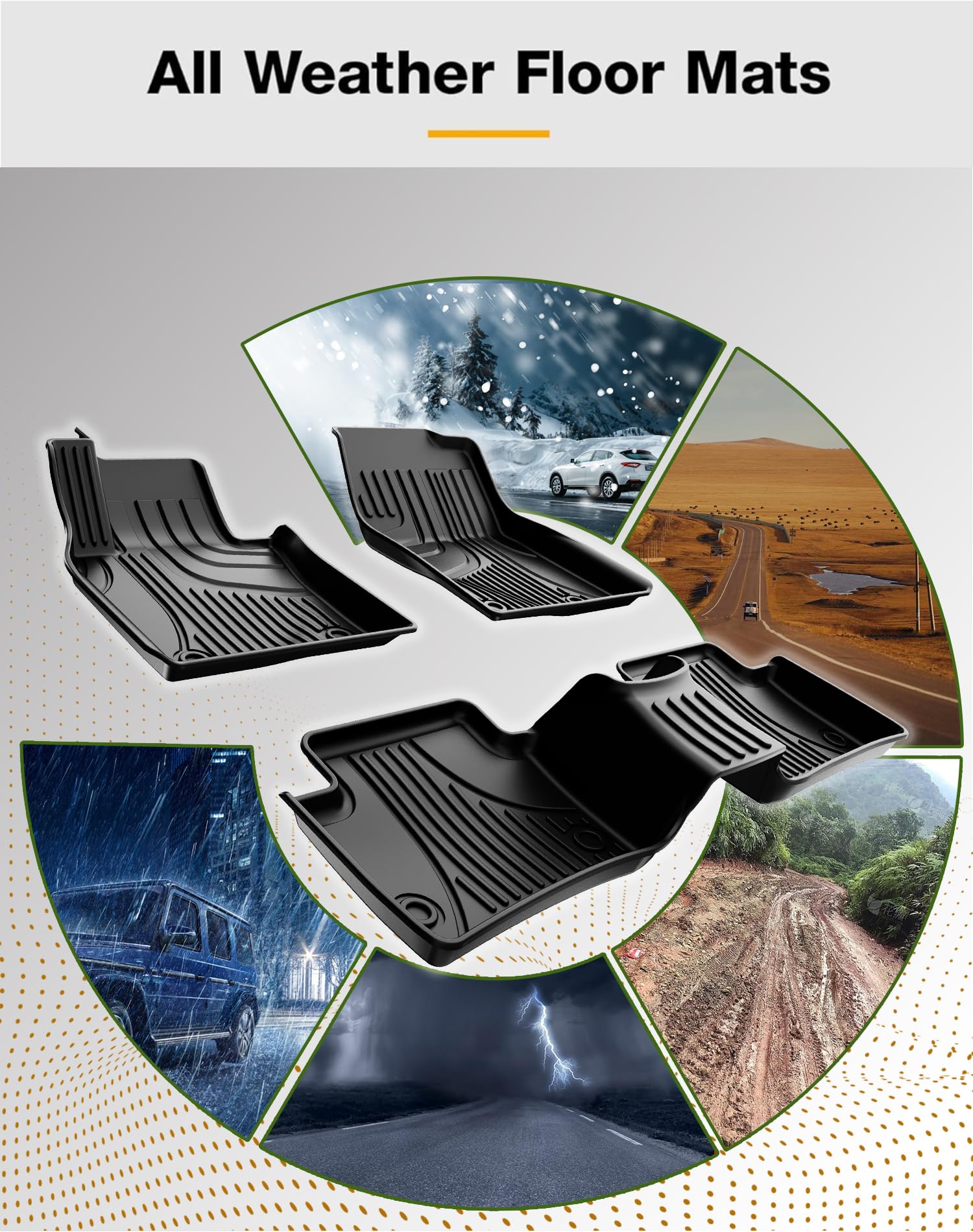 Custom Fit TPE All-Weather Floor Mats for 2019-2025 Mazda 3 (1st & 2nd Row) - Heavy Duty Protection Car Floor Liners - Perfect for Daily Commute, Road Trips & Winter Driving