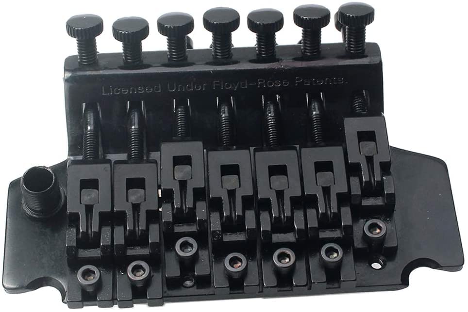 Premium 7 String Guitar Bridge Saddle Kit - Aduom Locking Nut & Double Locking Bridge for Electric Guitar Replacement Parts | Perfect for Stage Performances & Studio Recording