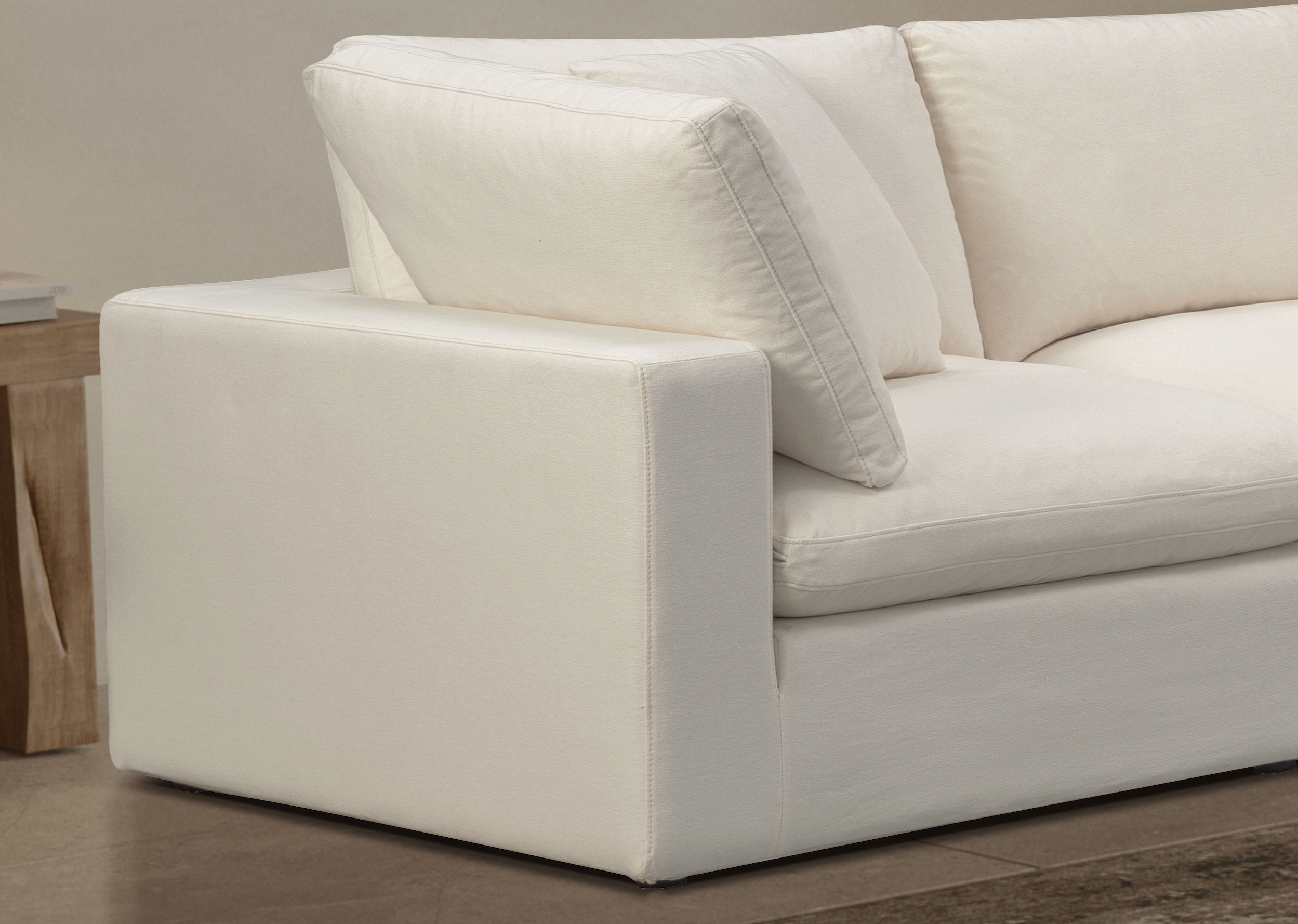 Modular 6-Piece Sectional Sofa Set in Sol Ivory - Modern L-Shaped Couch for Living Room, Family Room & Lounge Areas