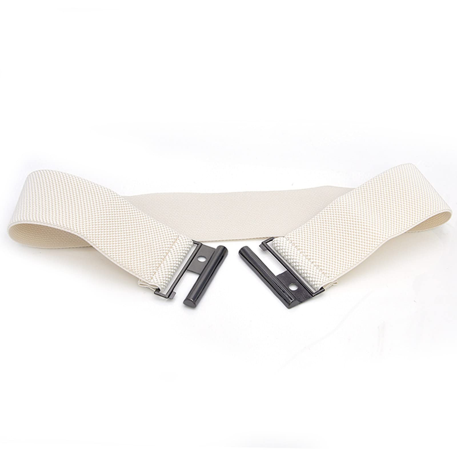 Women's Elastic Waist Belt with Metal Buckle - Solid Color Wide Corset Belt for Women - Fashion Accessories for Dresses, Jeans & Office Wear