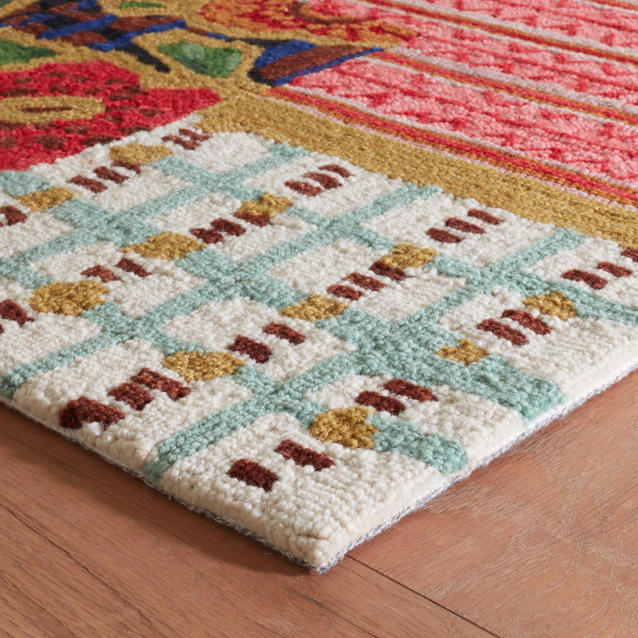Elm Patchwork Hand-Hooked Wool Rug - Soft & Durable - Perfect for Living Room, Bedroom & Nursery Decor