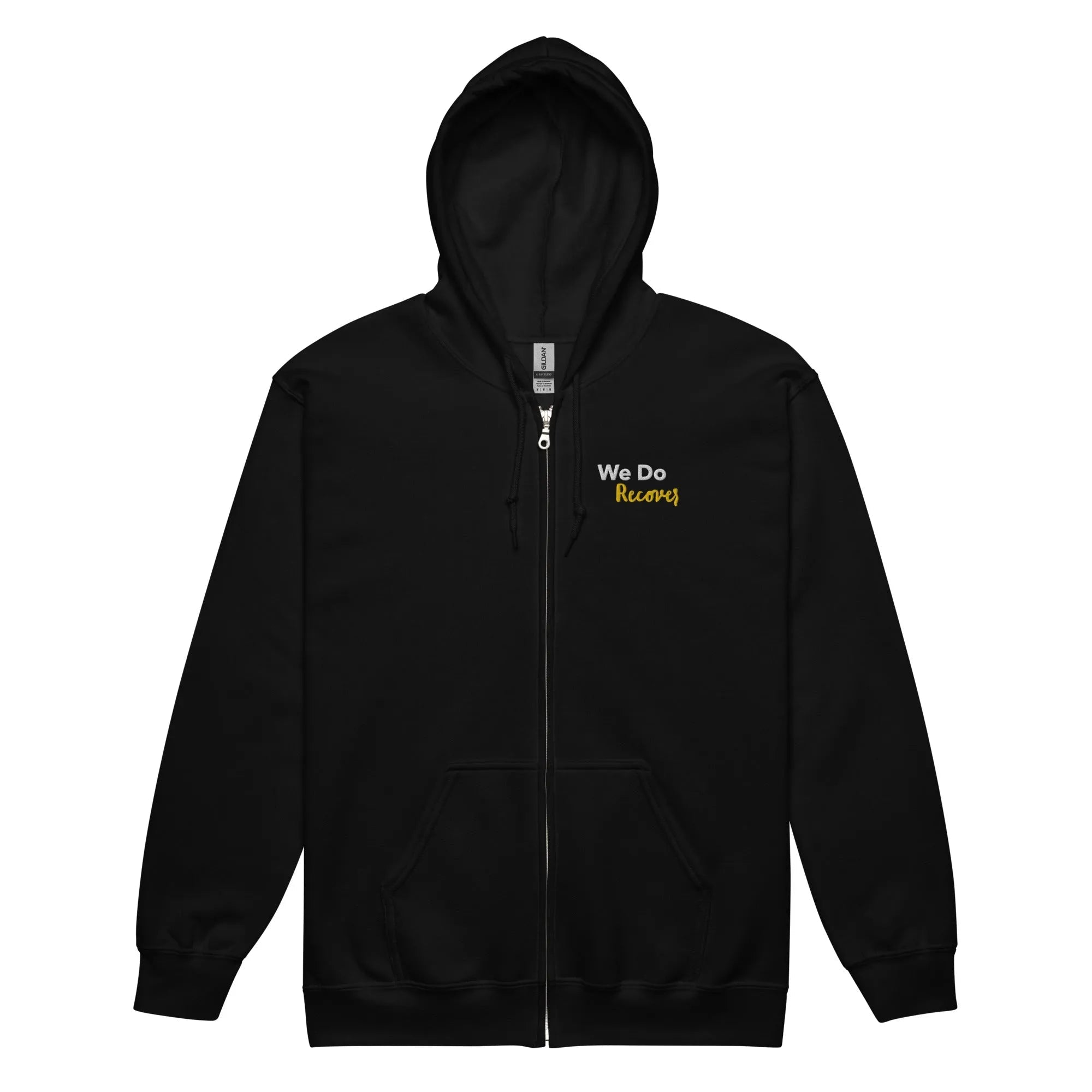 We Do Recover Embroidered Unisex Heavy Blend Zip Hoodie - Comfortable Pullover Sweatshirt for Men & Women - Perfect for Casual Wear, Gym, and Outdoor Activities