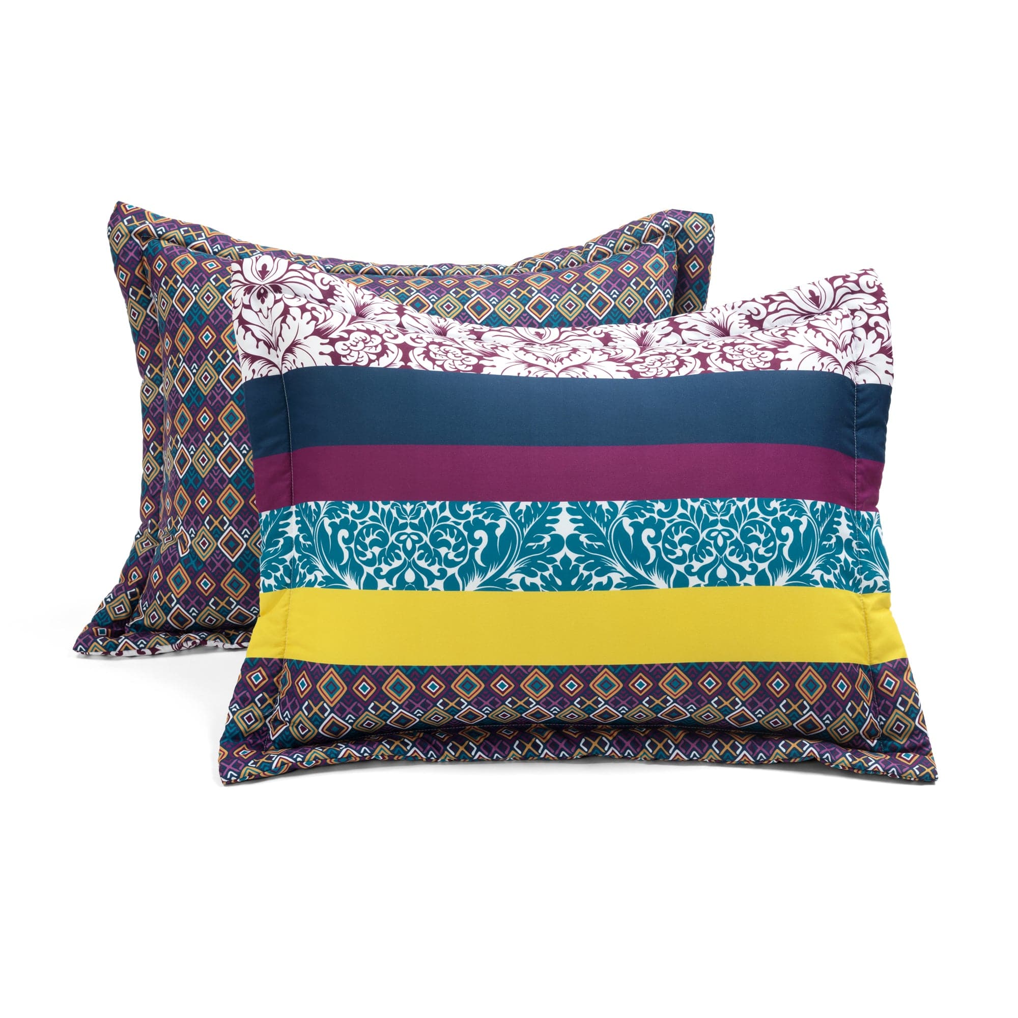 Boho Stripe 7-Piece Comforter Set Queen Size - Soft Cotton Bedding Set with Pillow Shams & Decorative Pillow Covers - Perfect for Bohemian Style Bedroom Decor & Guest Room Makeover