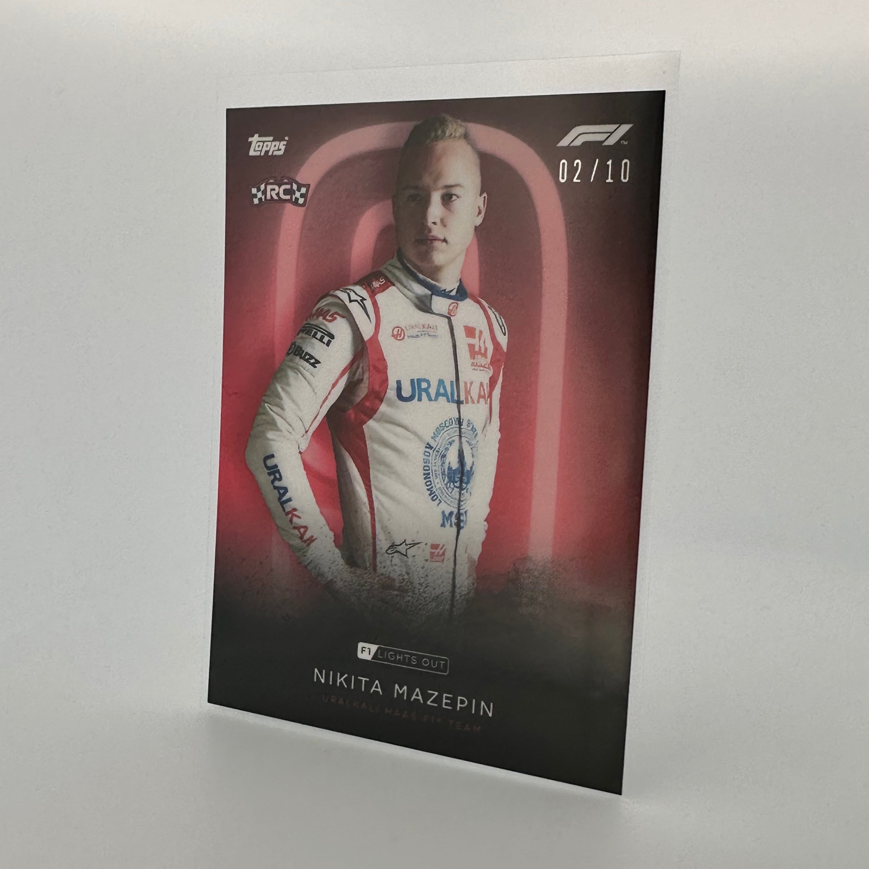 Nikita Mazepin F1 Racing Driver Red Parallel Collectible Card - Perfect for F1 Fans, Collectors, and Sports Memorabilia Enthusiasts