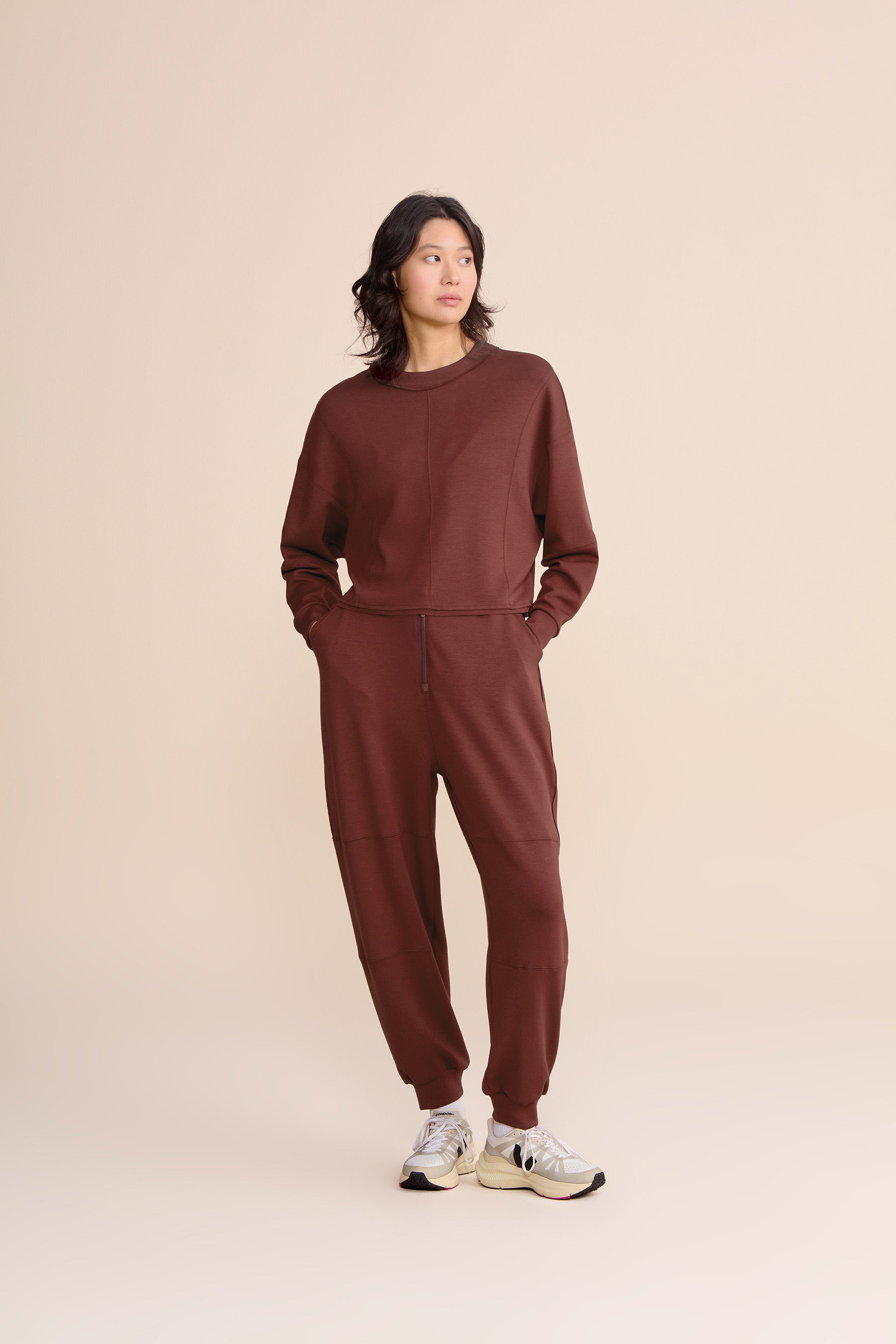 Zip Posh Duo Jogger Pants for Women - High Waisted Athletic Lounge Pants with Pockets - Perfect for Yoga, Running & Casual Wear