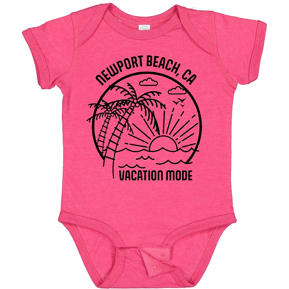 Inktastic Summer Vacation Mode Newport Beach California Baby Bodysuit - Cute Infant Onesie for Beach Trips & Family Vacations