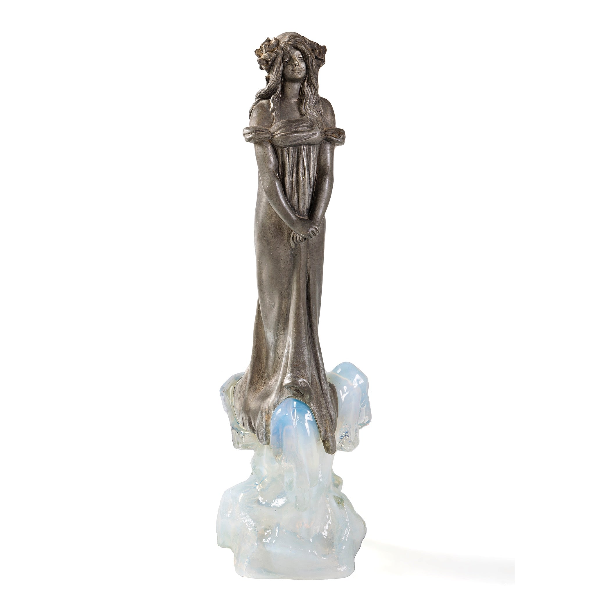 Julien Caussé La Fee des Glaces (Ice Maiden) Sculpture - Handcrafted French Art Statue for Home Decor, Gift & Collectible | Perfect for Living Room, Office & Garden Display