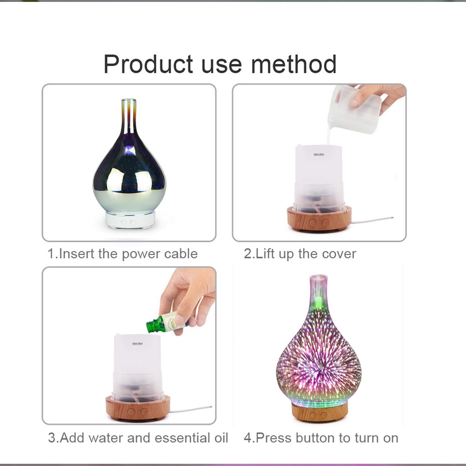7-Color Changing LED 3D Love Aromatherapy Lamp - Ultrasonic Essential Oil Diffuser & Humidifier for Home, Office, Yoga - Promotes Relaxation & Better Sleep (White) | Perfect for Bedroom, Spa, Meditation & Gift Giving