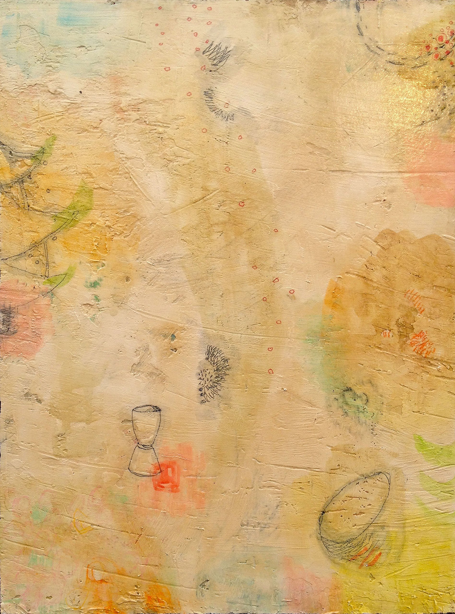 Hong Kong Garden Abstract Watercolor Fresco Painting - Original Artwork for Home Decor, Office & Gift Giving