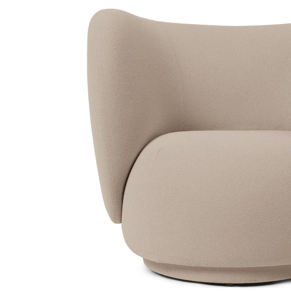 FERM LIVING Rico Lounge Chair - Modern Grain & Cashmere Fabric - Comfortable Mid-Century Lounge Chair for Living Room, Bedroom & Office