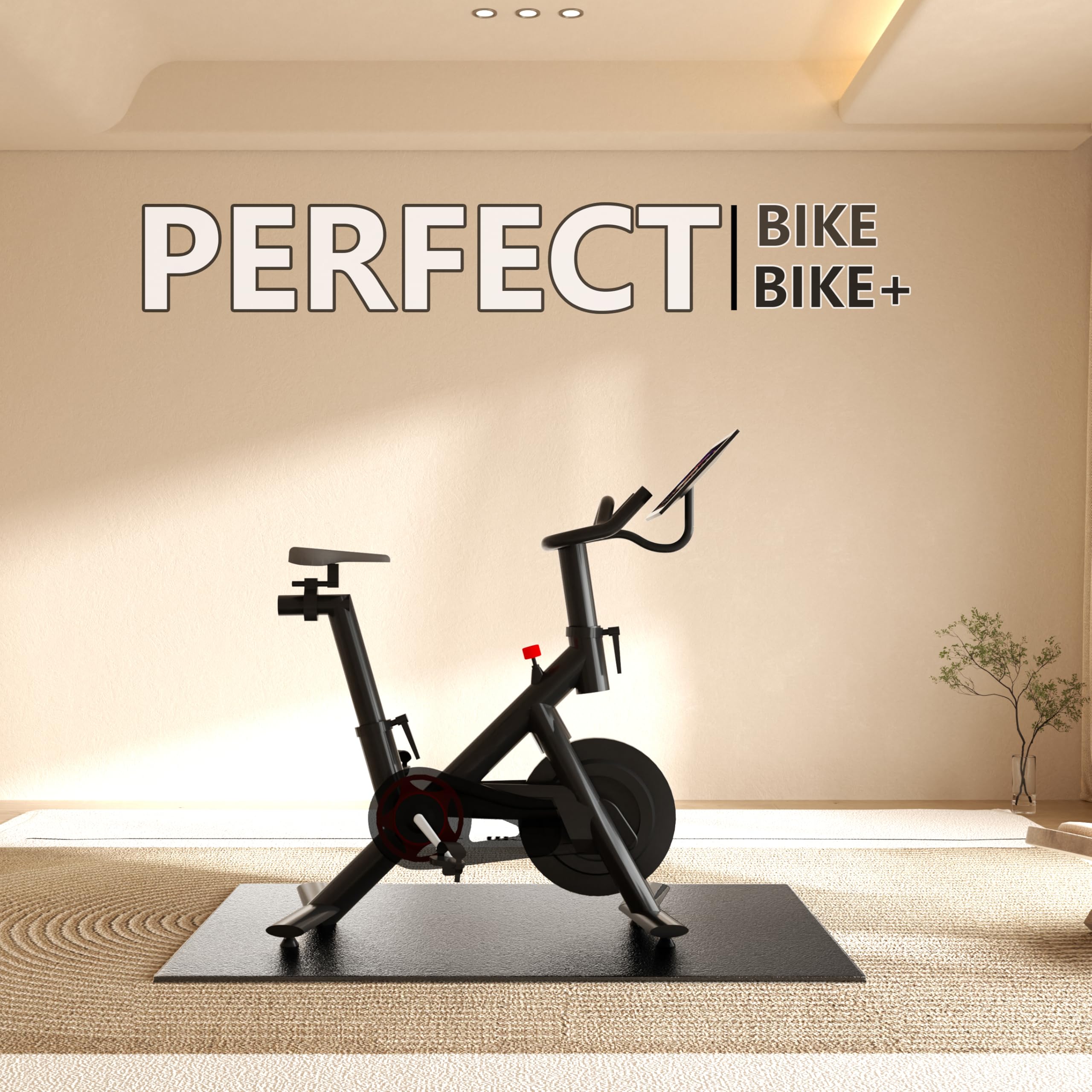 **ABBER Bike Mat for Peloton Bike & Exercise Equipment - Non-Slip Treadmill Mat, Elliptical Mat, Trainer Mat Pad for Indoor Spin Bikes - Protects Hardwood Floors - Perfect for Home Gym, Yoga & Workout Spaces**