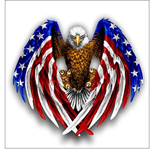 Bald Eagle American Flag Car Decals - Waterproof Vinyl Stickers (5