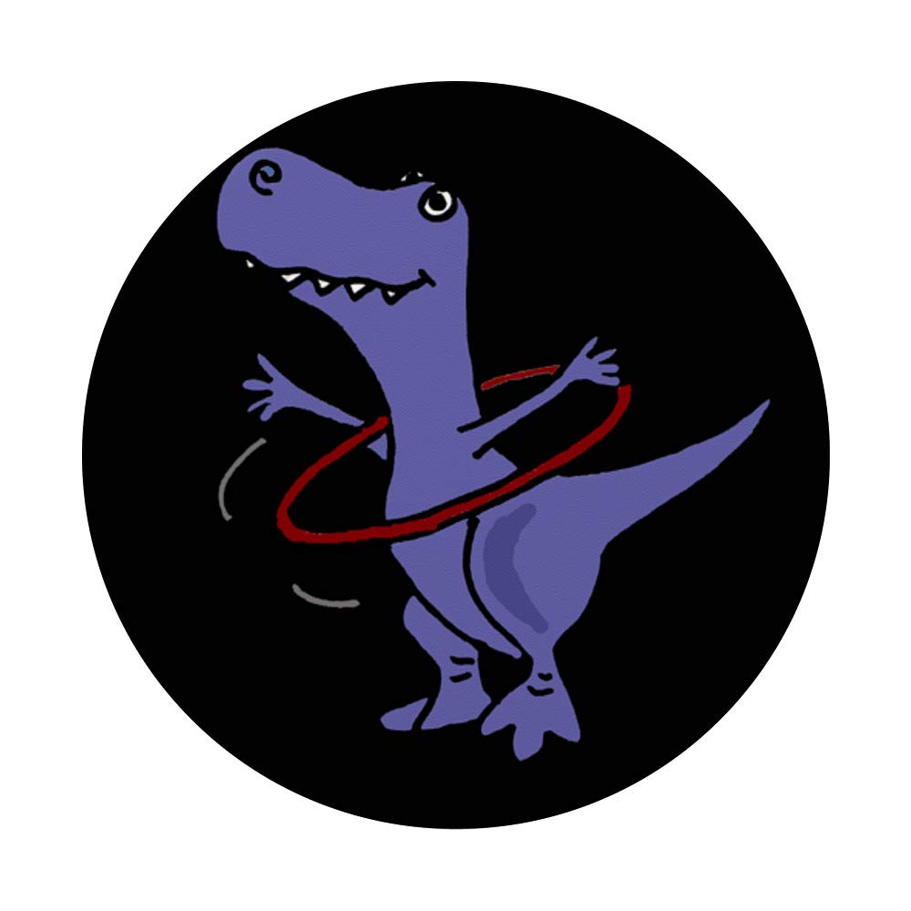 Funny T-Rex Dinosaur Hula Hoop PopSocket Grip - Swappable PopGrip for Phones & Tablets - Perfect for Daily Use, Travel, and Selfies