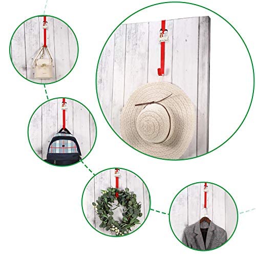 3-Piece 12-Inch Christmas Wreath Hangers - Cartoon Over-the-Door Hooks with Snowmen, Santa & Star Designs for Winter Holiday Decor - Perfect for Christmas Party, Front Door & Festival Decorations