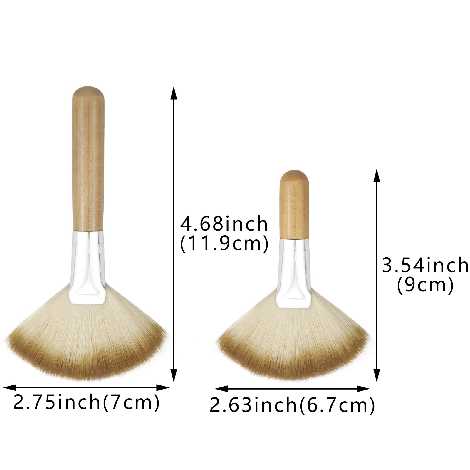 4 Pack Fan Brushes for Makeup - Soft Bristle Face Highlighting & Blush Brush Set with Long/Short Handles - Professional Loose Powder, Highlighter & Blush Applicator Brushes - Perfect for Contouring, Highlighting & Everyday Makeup Application