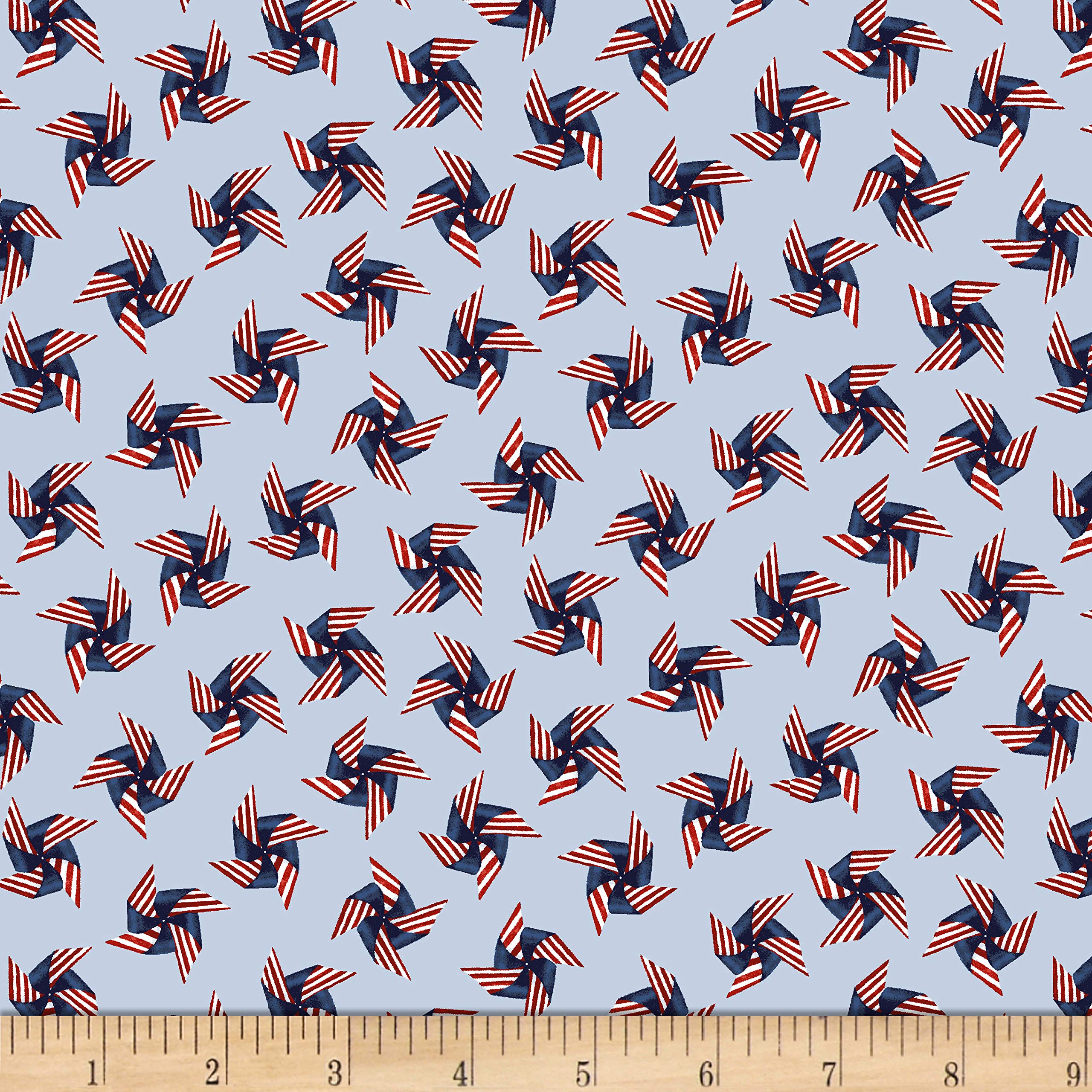 Heritage USA Pin Wheels Light Blue Quilt Fabric - Premium Cotton Material for Quilting, Sewing & DIY Crafts - Perfect for Bedding, Home Decor & Patchwork Projects