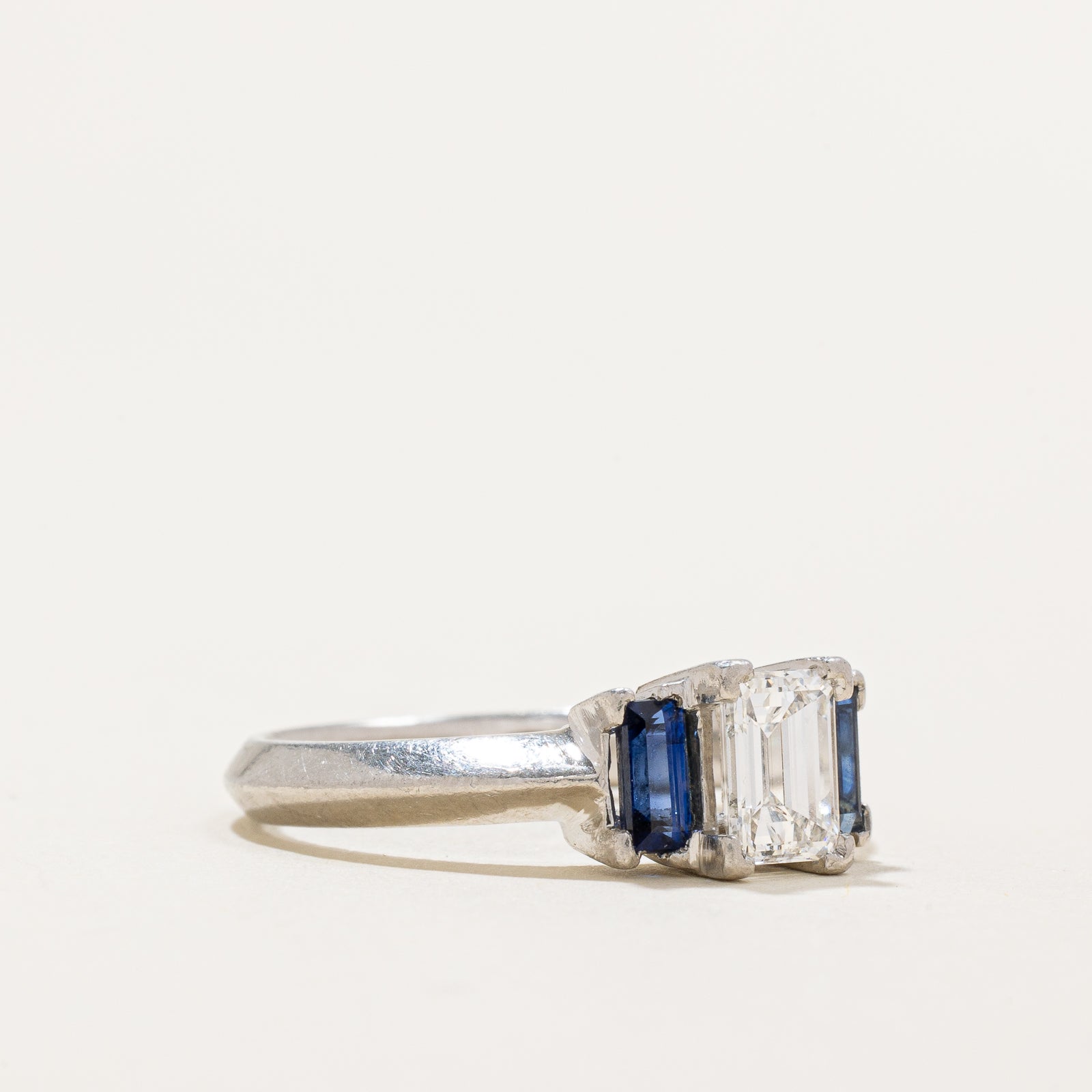 0.75ct Diamond & Sapphire Engagement Ring for Women - 0.70ctw Princess Cut Wedding Band Size 7 - Perfect for Proposals, Anniversaries & Special Occasions