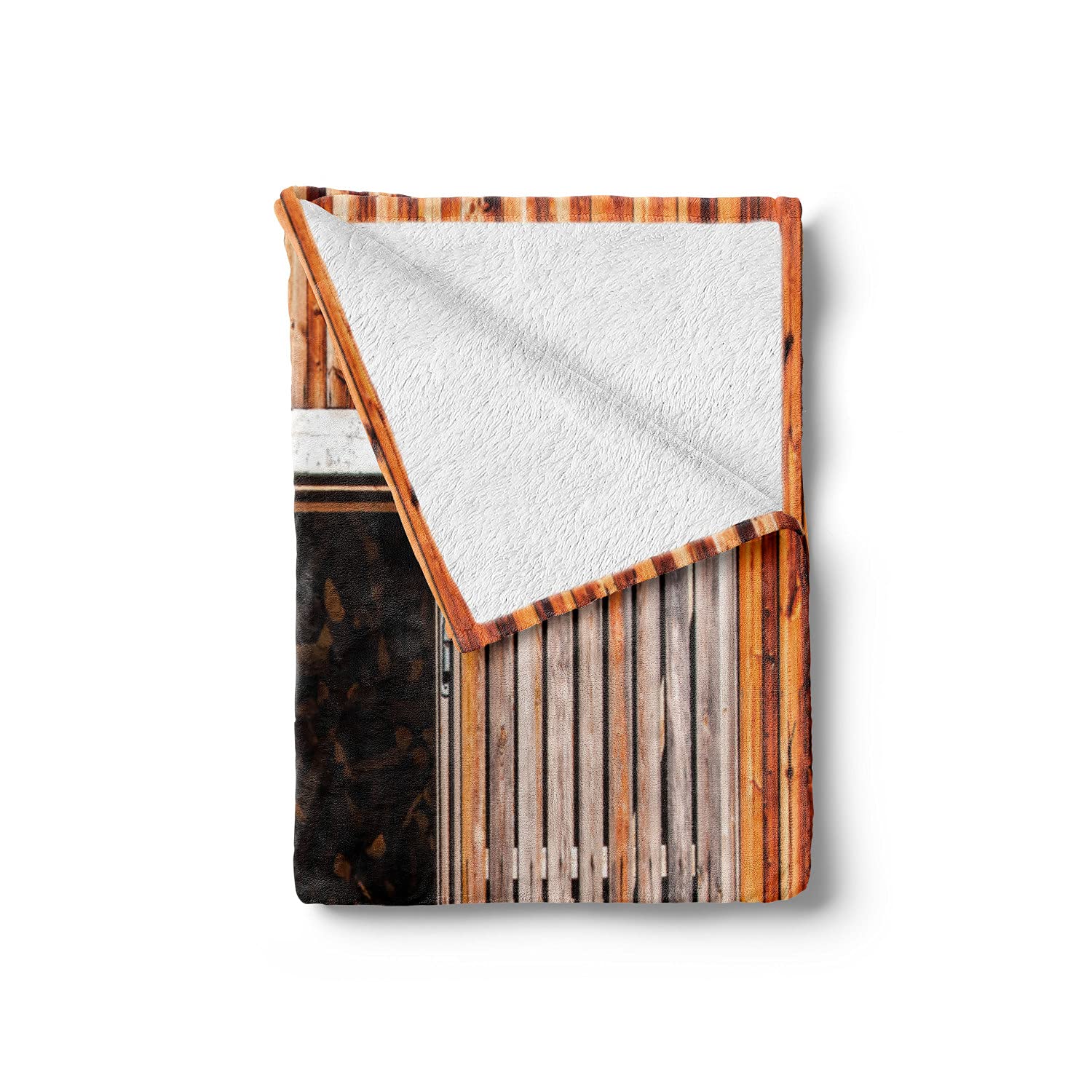 Ambesonne Rustic Throw Blanket - Soft Flannel Fleece Accent Blanket for Couch, Sofa & Bed - 50