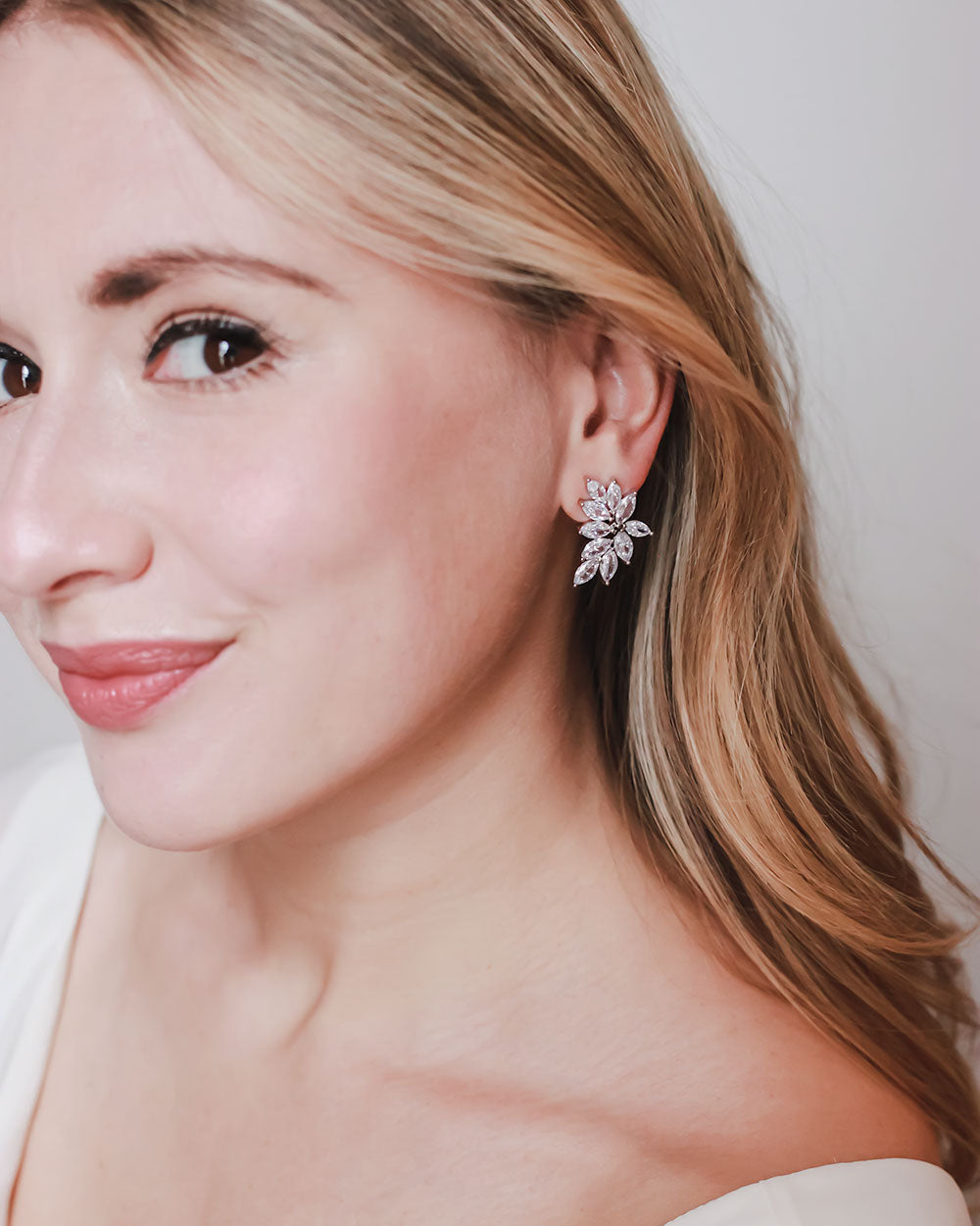 Farah CZ Stud Earrings for Women - Sparkling Cubic Zirconia Earrings for Everyday Wear & Special Occasions