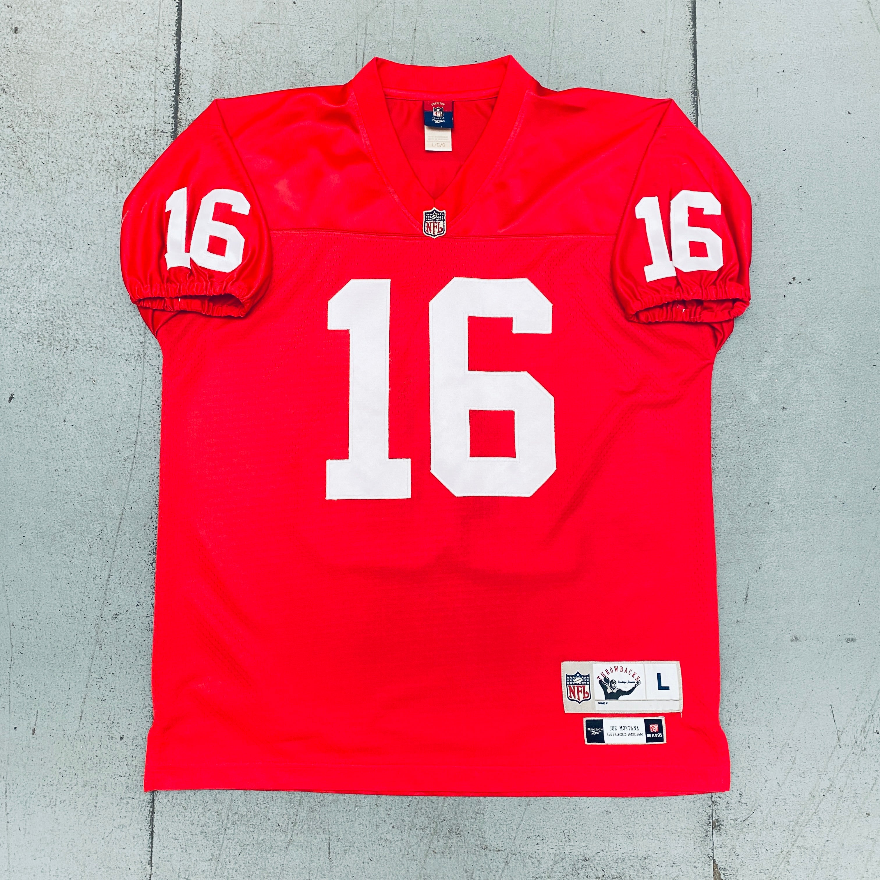 Authentic Joe Montana 1990 Throwback Jersey - Stitched San Francisco 49ers NFL Football Jersey (Size L) - Perfect for Game Day, Collecting & Fan Gifts