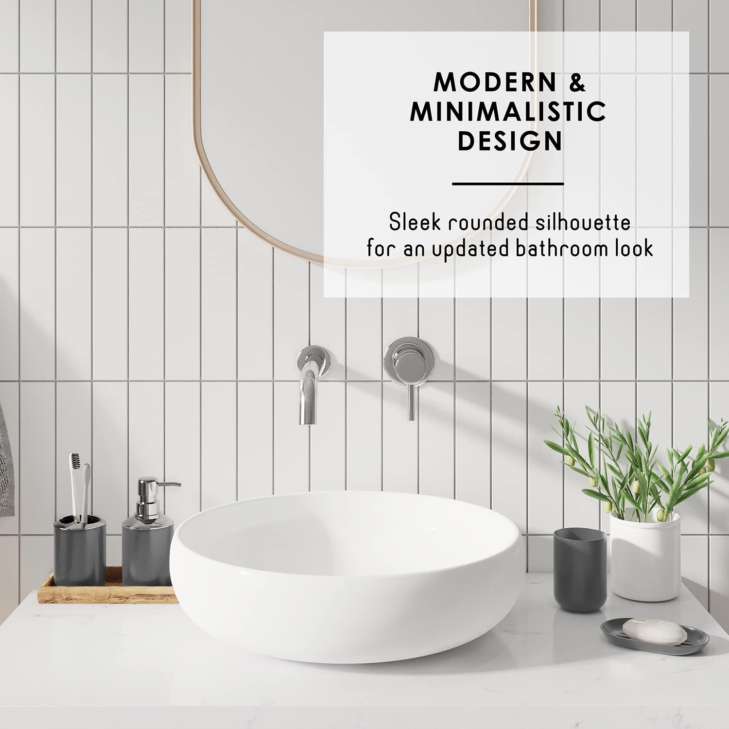 Clara Clark 23PC Gray Bathroom Set - Shower Curtain & Accessories for Modern Bathrooms
