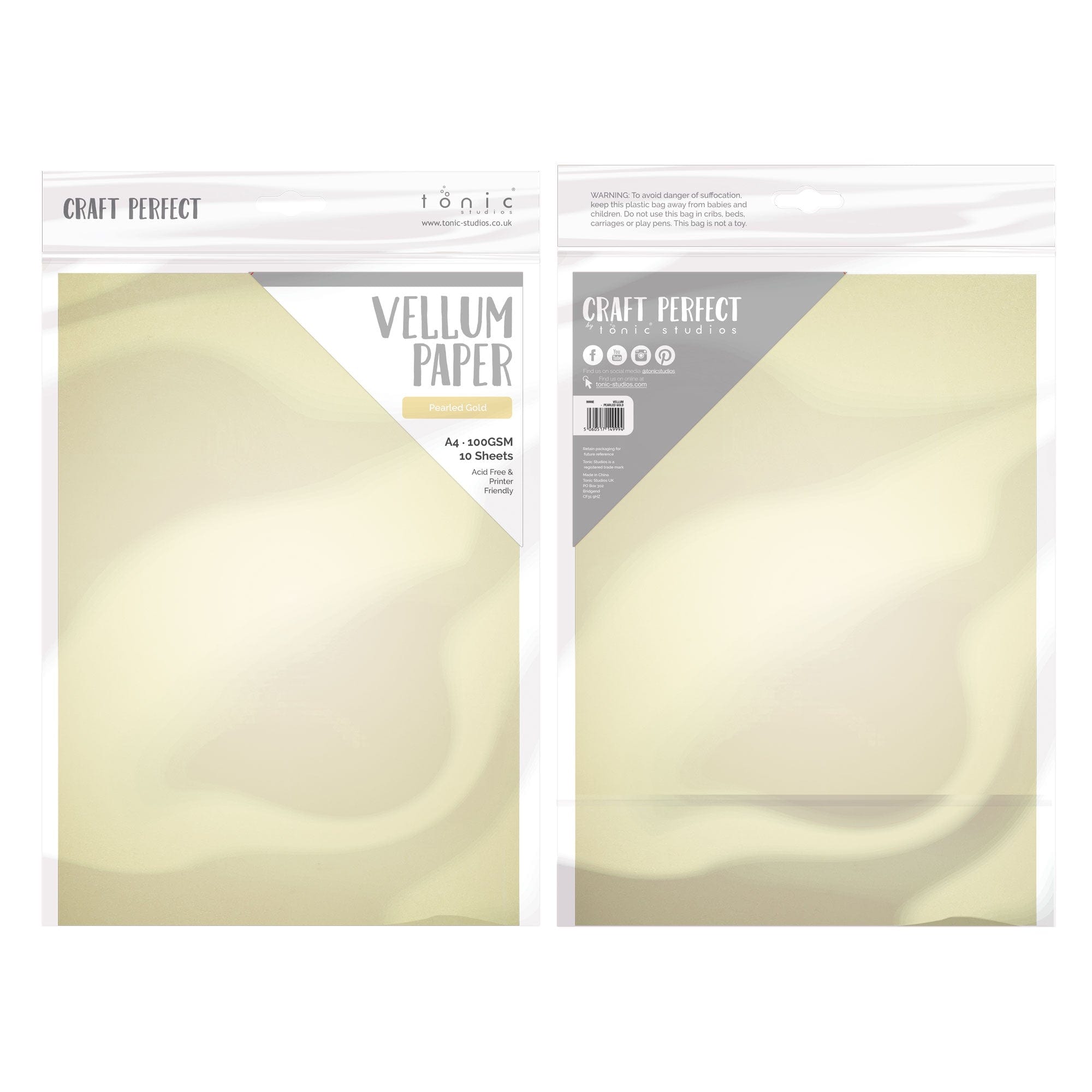 Pearled Gold Vellum Paper A4 (10 Sheets/Pack) 100GSM for Scrapbooking, Invitations & Wedding Decor - Premium Translucent Paper for DIY Crafts, Calligraphy & Gift Wrapping