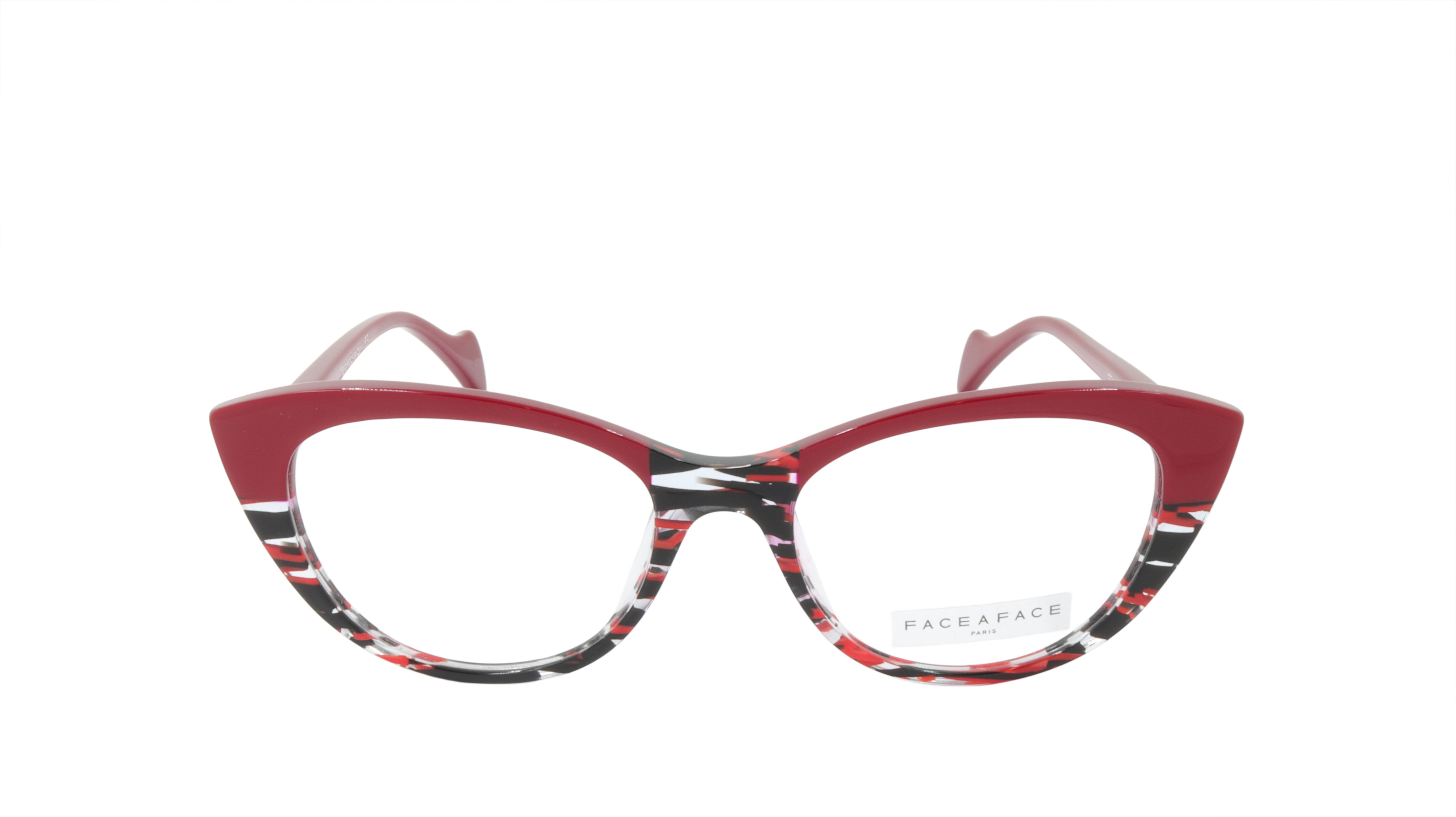 Face A Face SELMA 1 Eyeglasses Frame - Acetate Red Lines & Light Tortoise (Color 3024) | Stylish Unisex Optical Glasses for Work, Reading & Everyday Wear